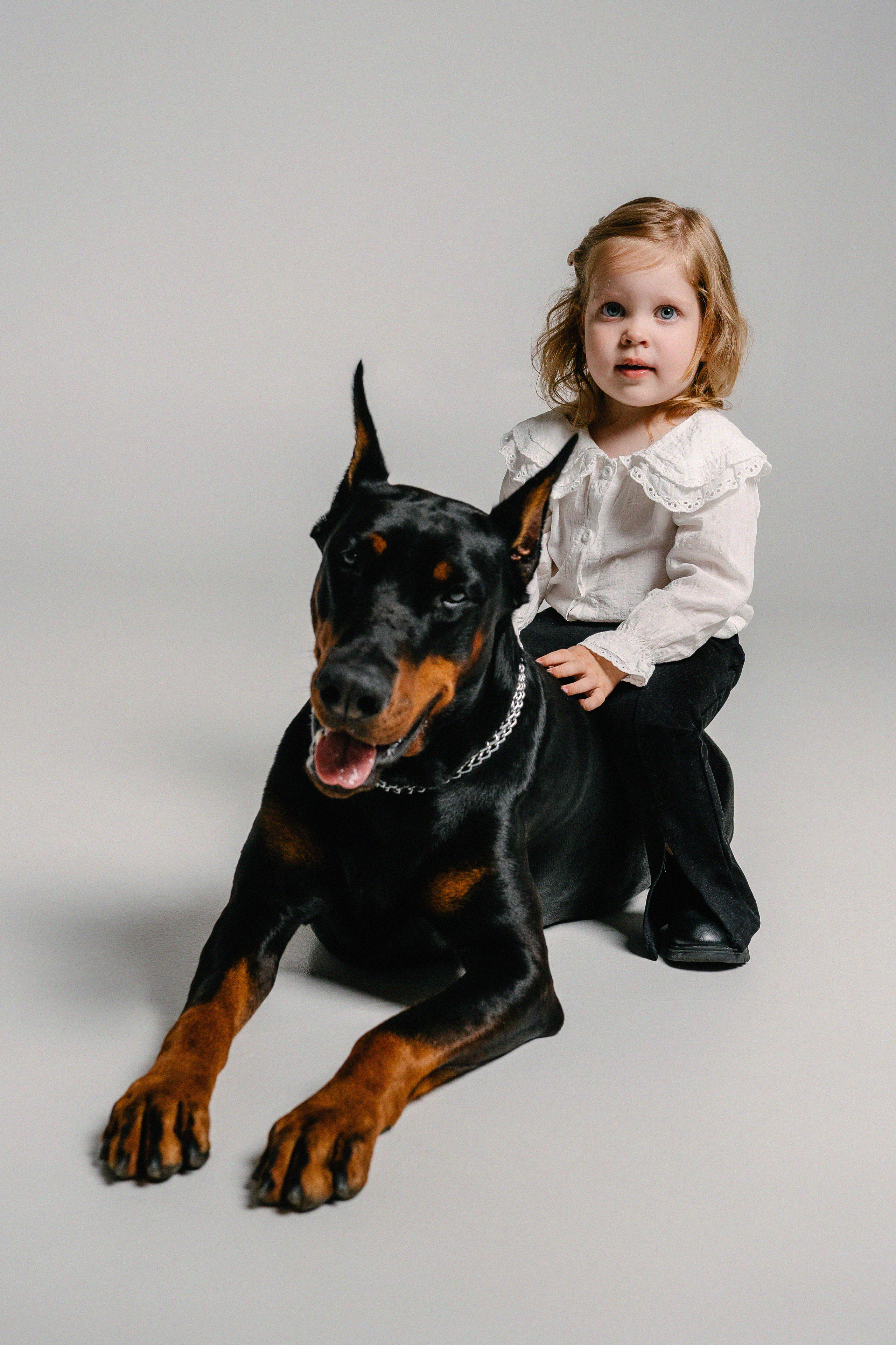 Малышка Эмилия и Доберман Кай. Свадебный и семейный фотограф в Воронеже Анастасия Бойко