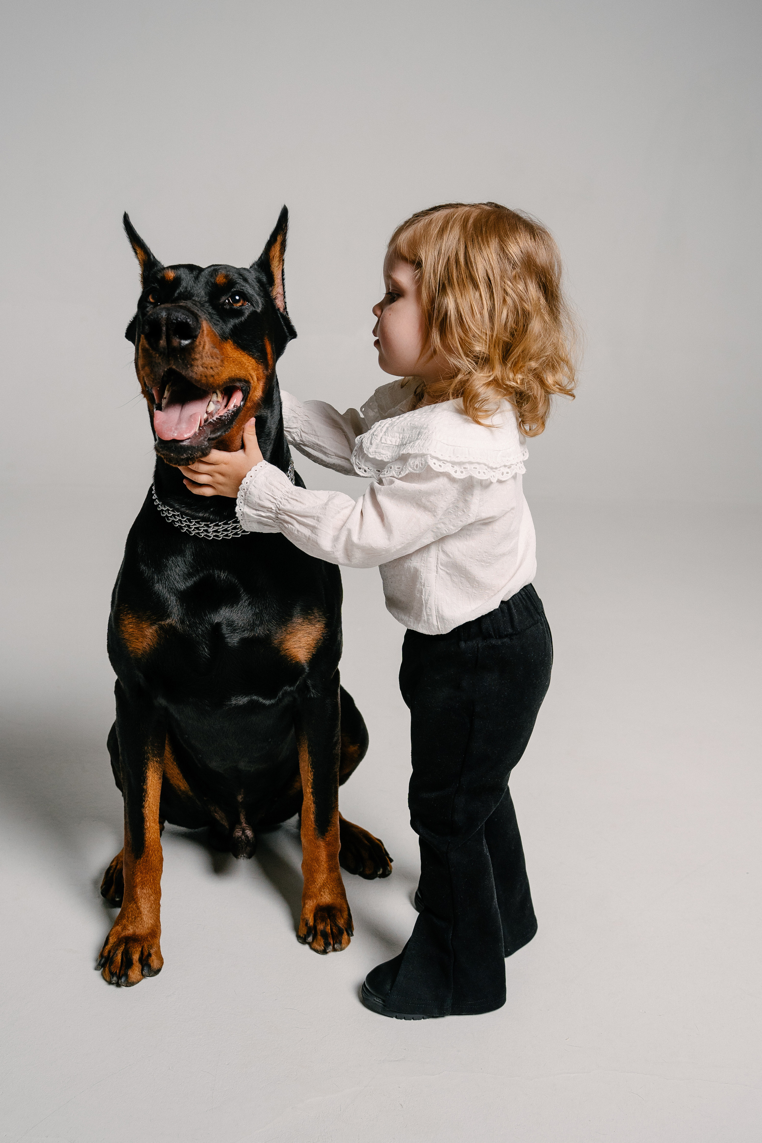 Малышка Эмилия и Доберман Кай. Свадебный и семейный фотограф в Воронеже Анастасия Бойко