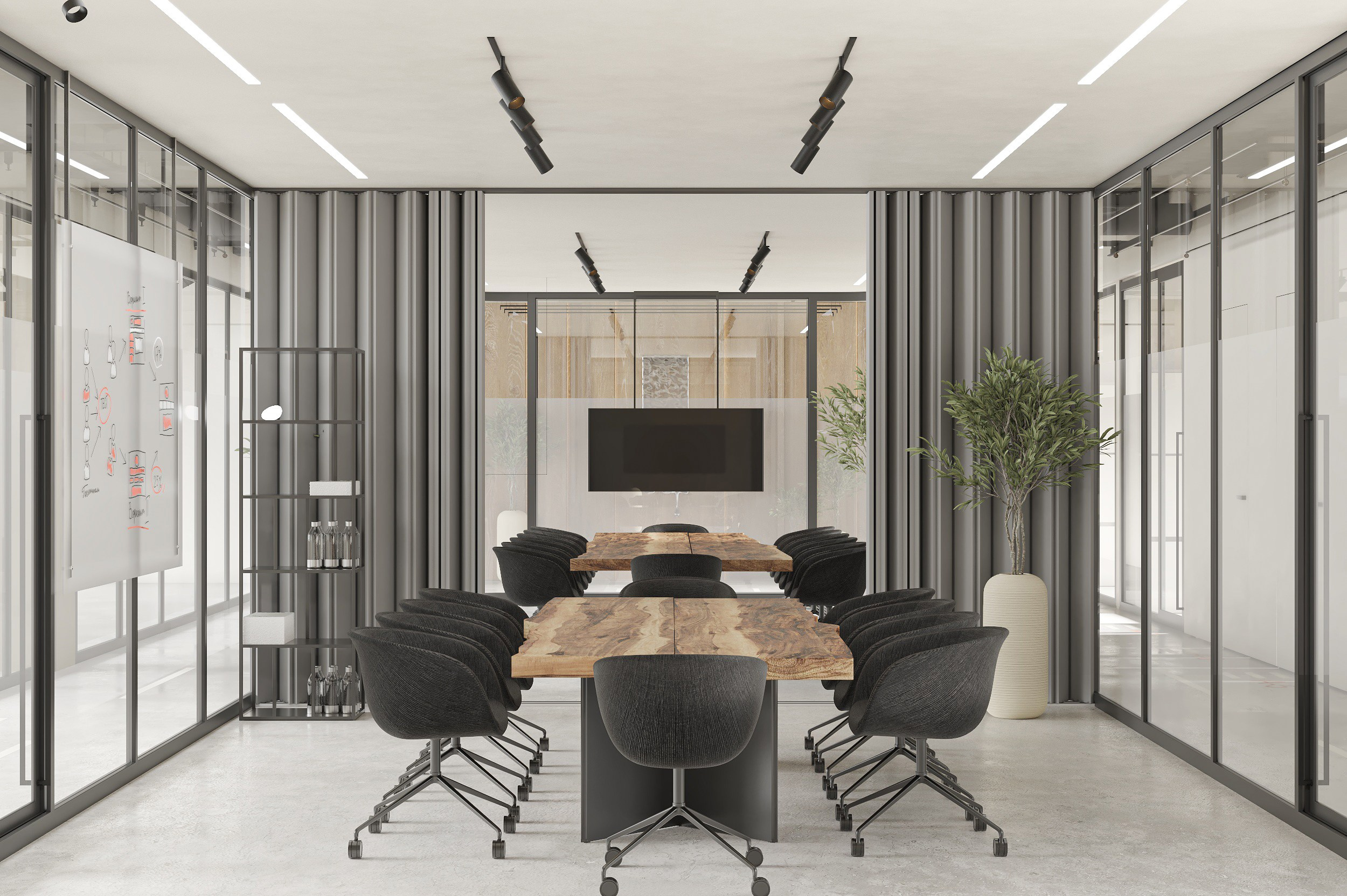 Офис 220 м². Ксения. 3D‑визуализатор