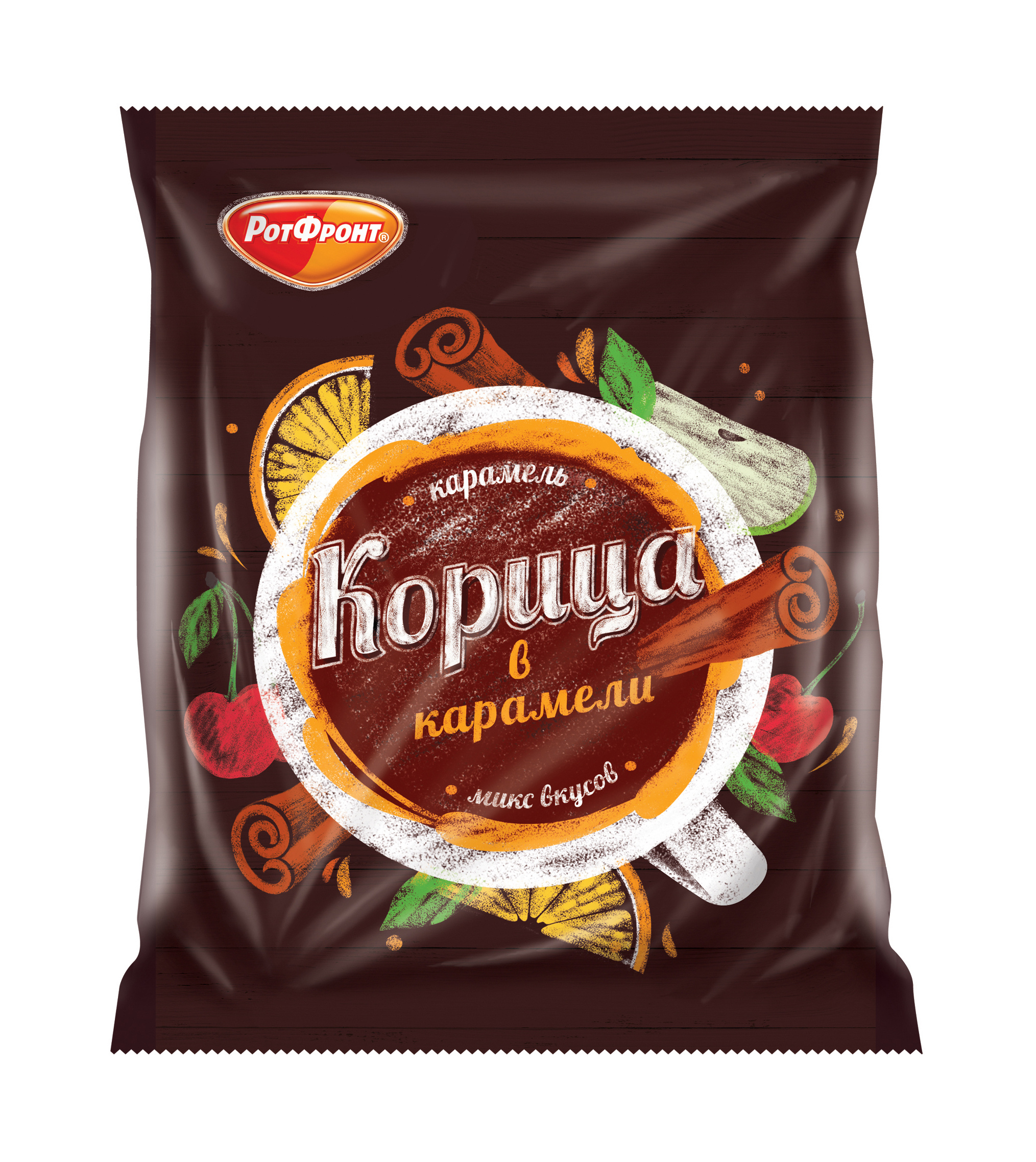 Карамель «Корица». 
Разработка бренда. Дизайн пакета и этикеток