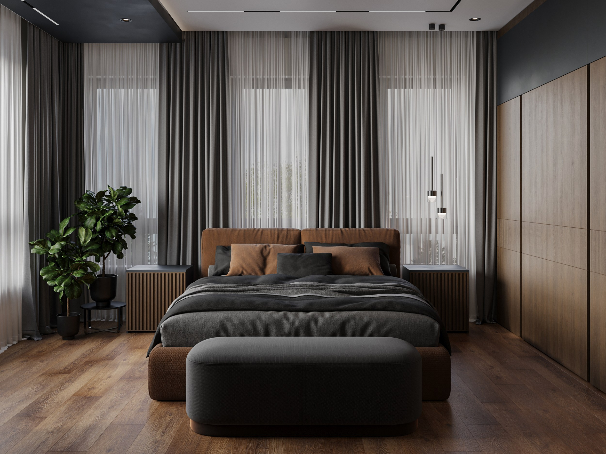 Коттедж в соврменном стиле. 3D-визуализатор Александр Зиновьев