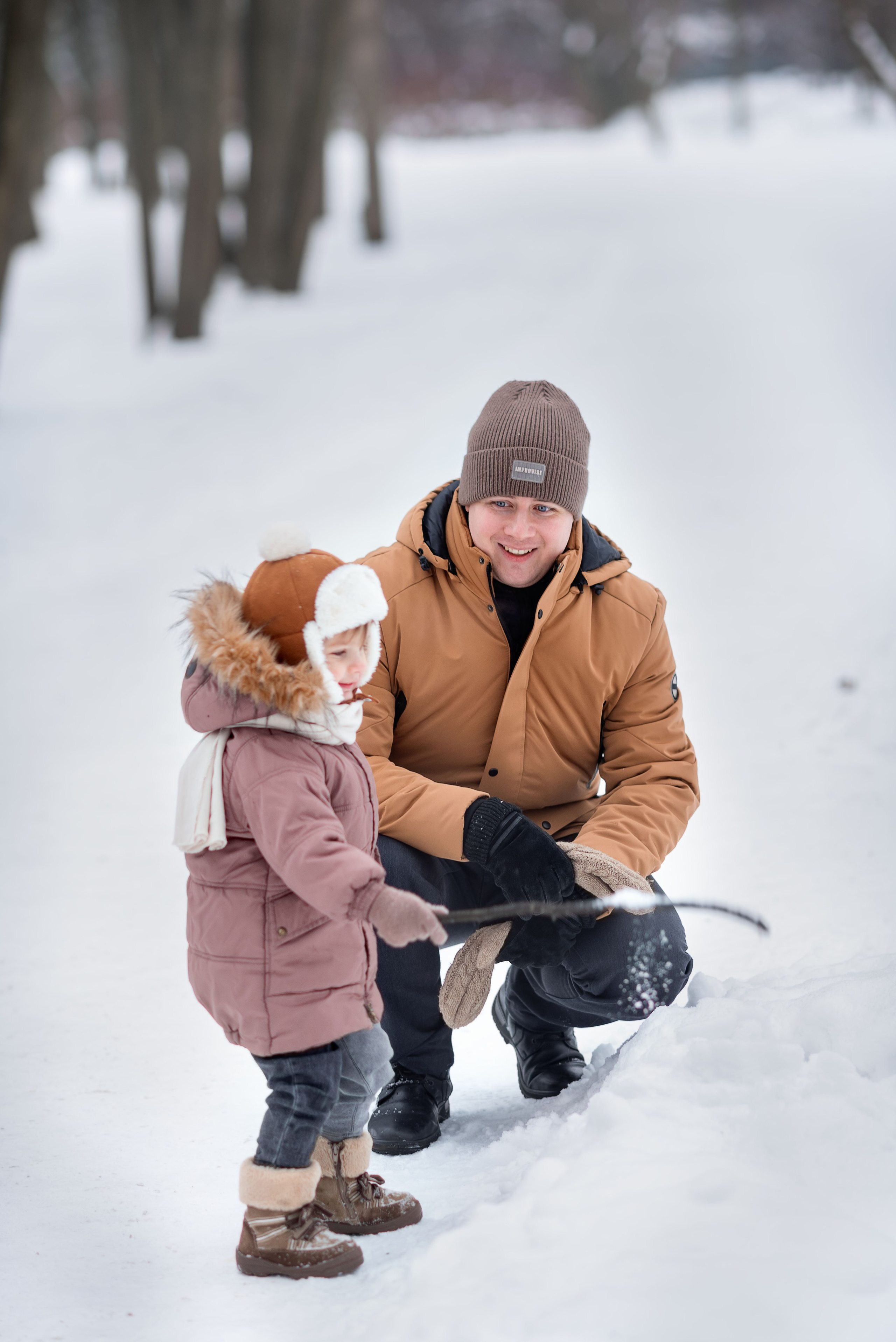 Зимняя семейная фотосессия в парке. Фотограф Юлия Кондратьева