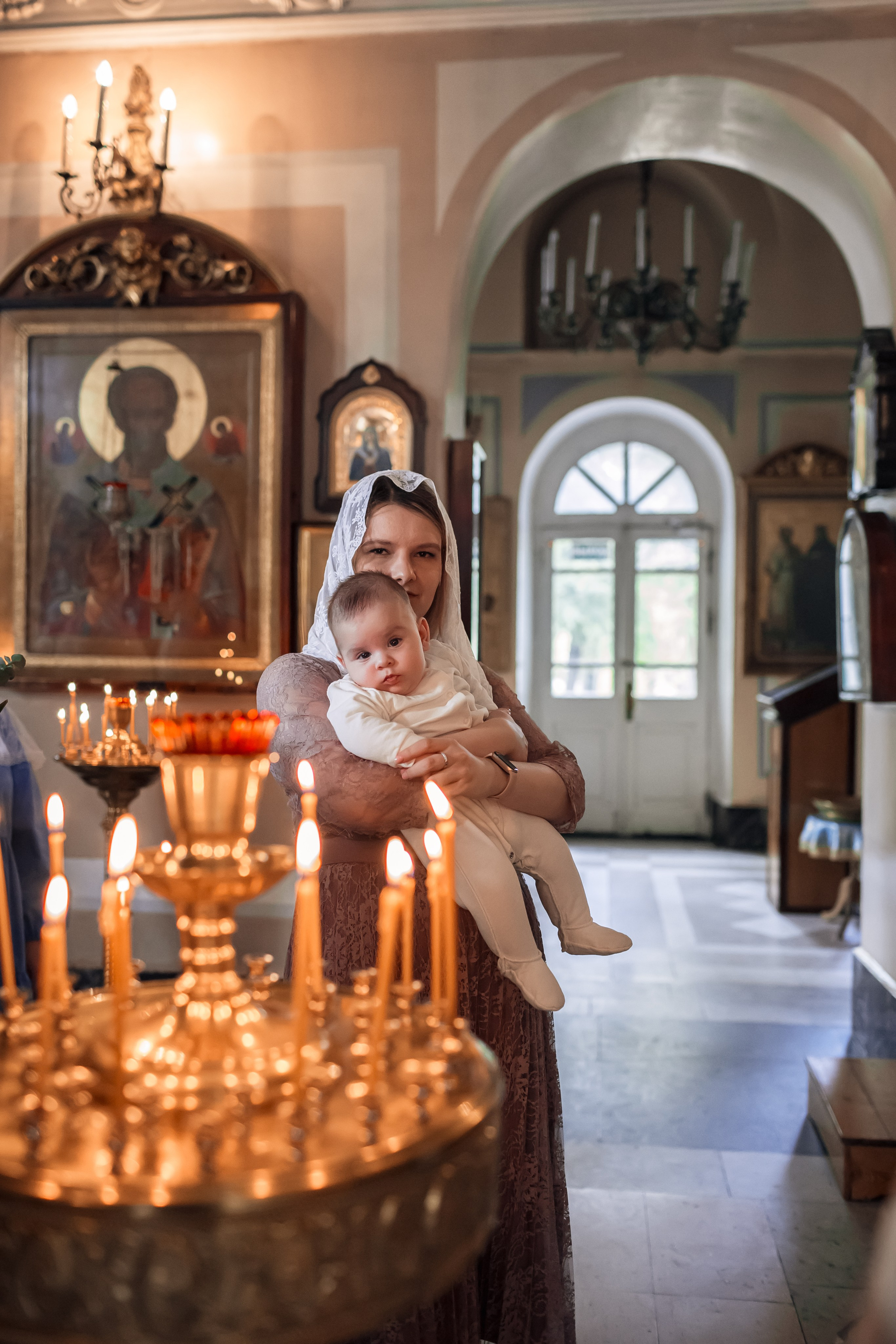 Крещение в Храме Влахернской иконы Божией Матери в Кузьминках. Профессиональный фотограф в Москве и Мо Мария Шантарёва