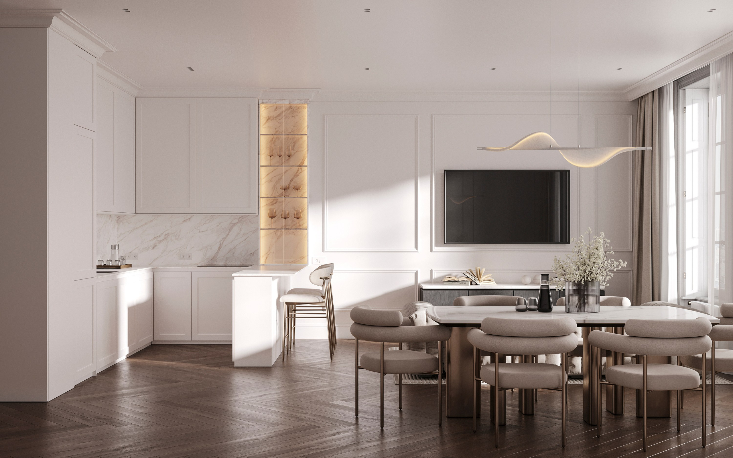 MODERN ELEGANCE | CONCEPTUAL PROJECT. Interior Visualization by Valerie Stetyukevich