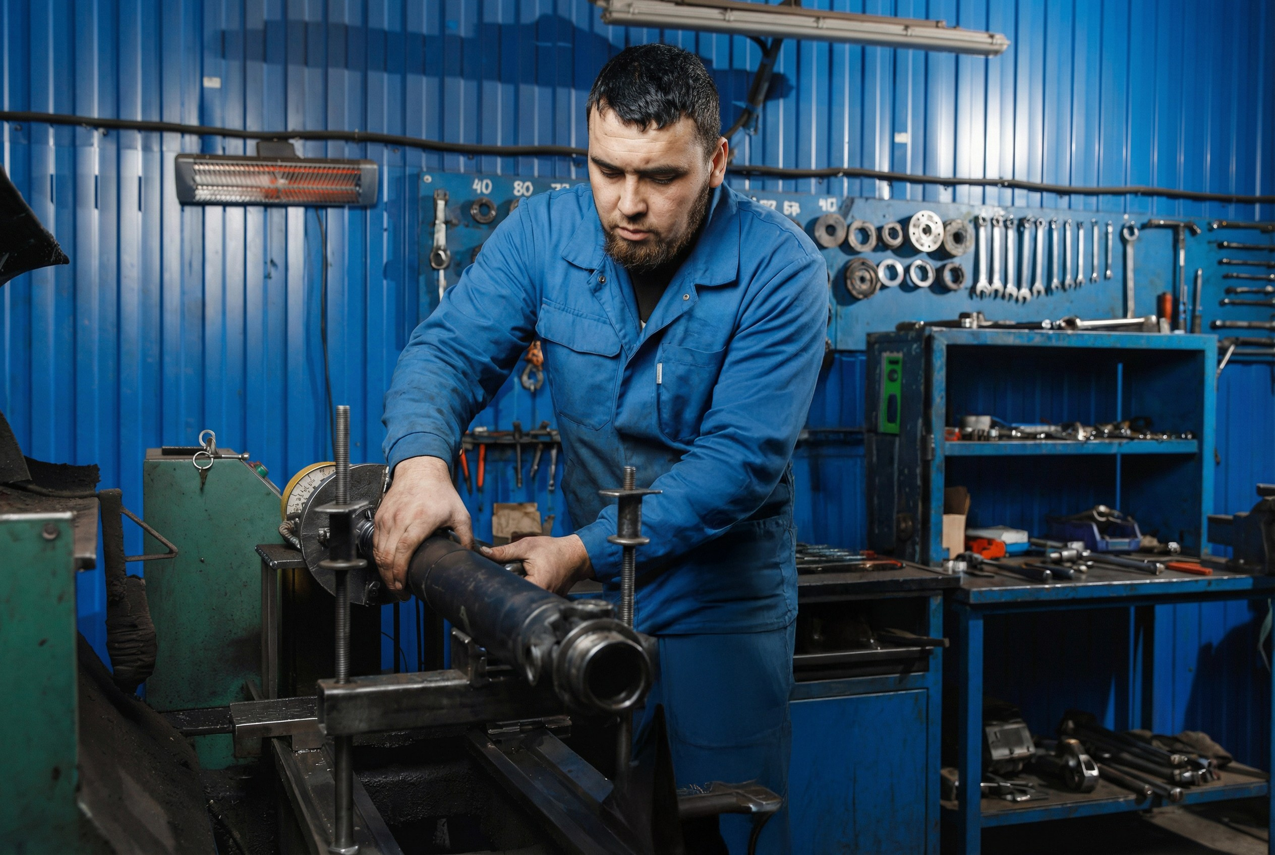 Финальная проверка карданного вала после ремонта.