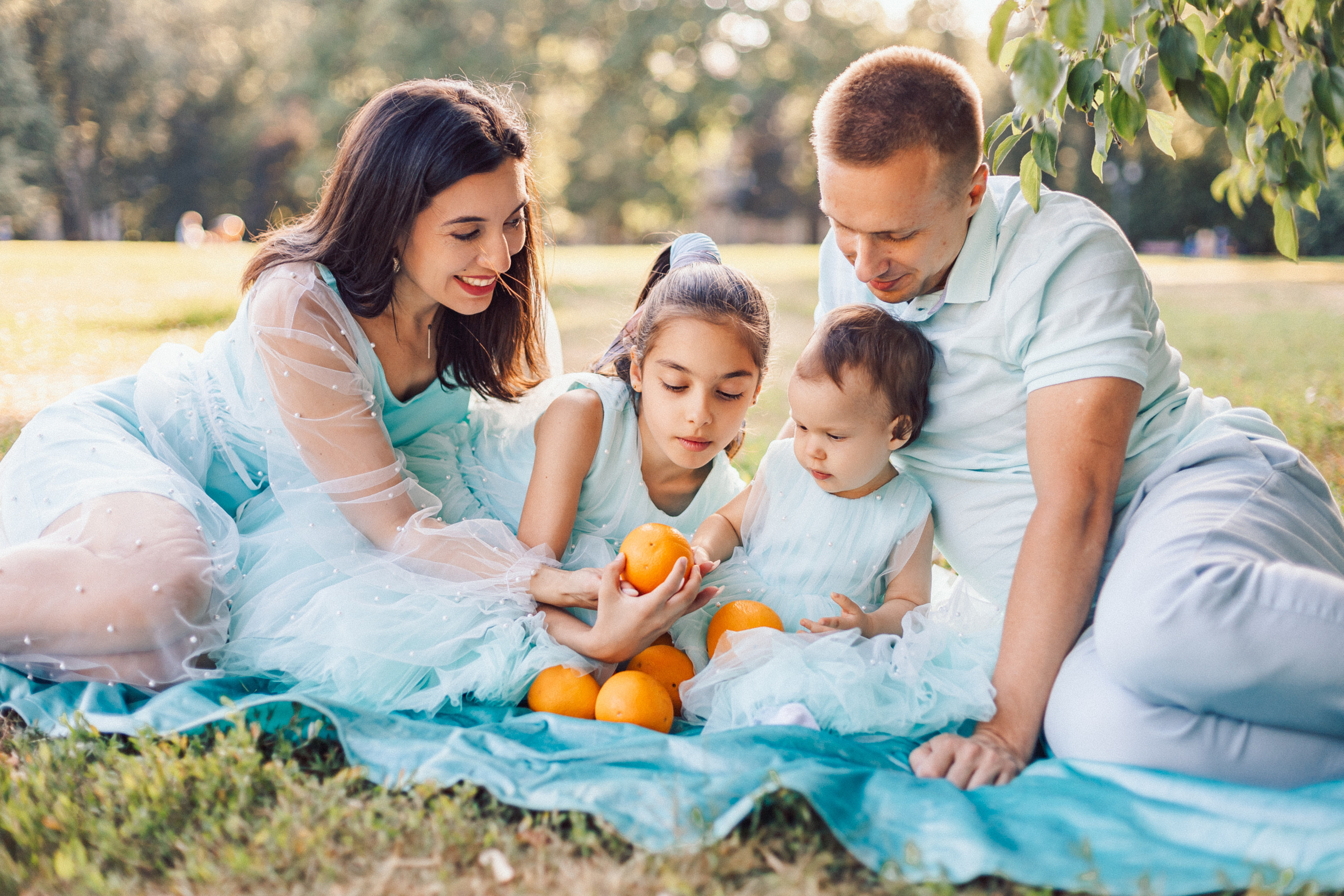 семейный пикник на природе в парке