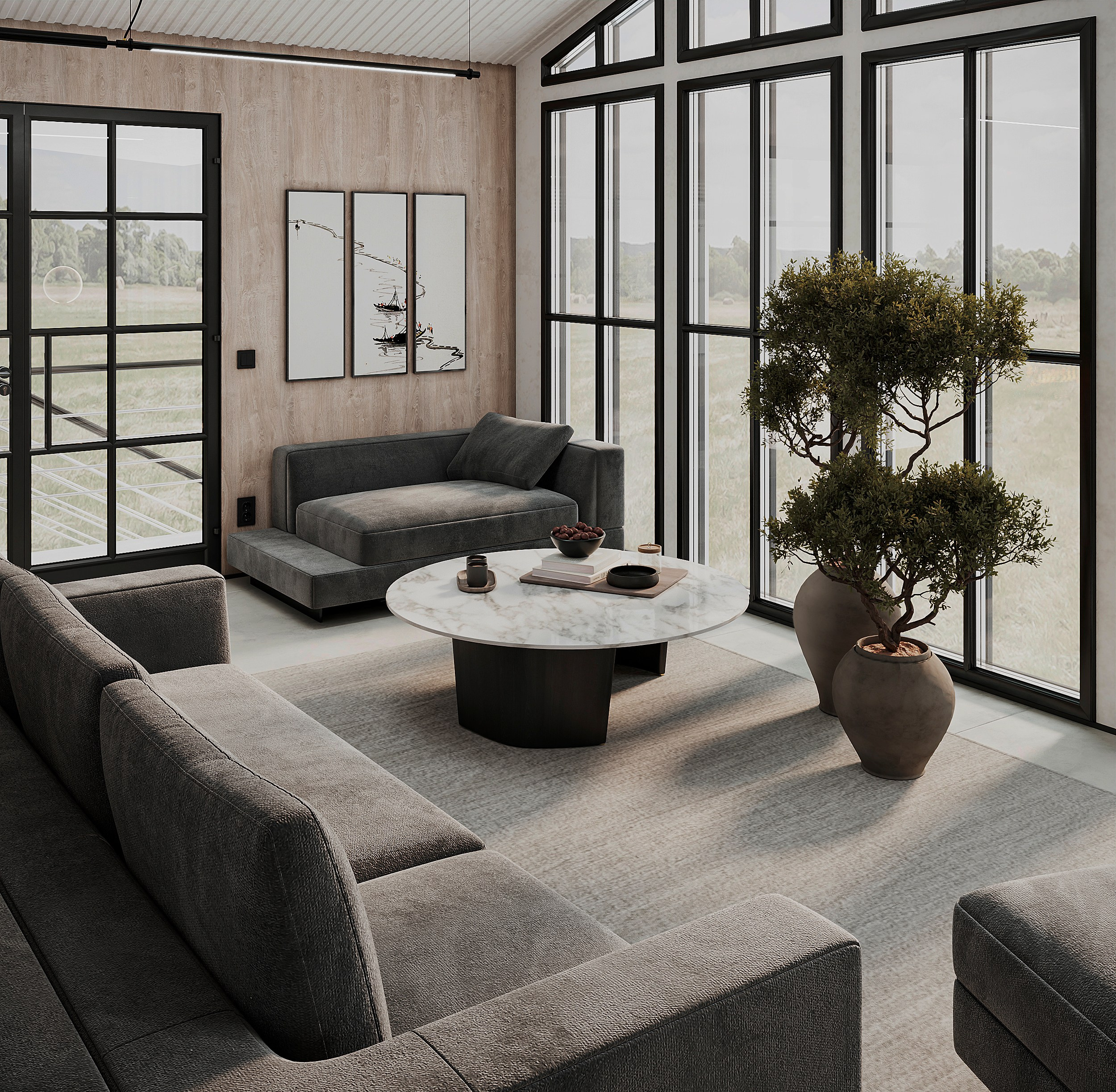 Кухня — Гостиная и прихожая в одном помещении 🤍