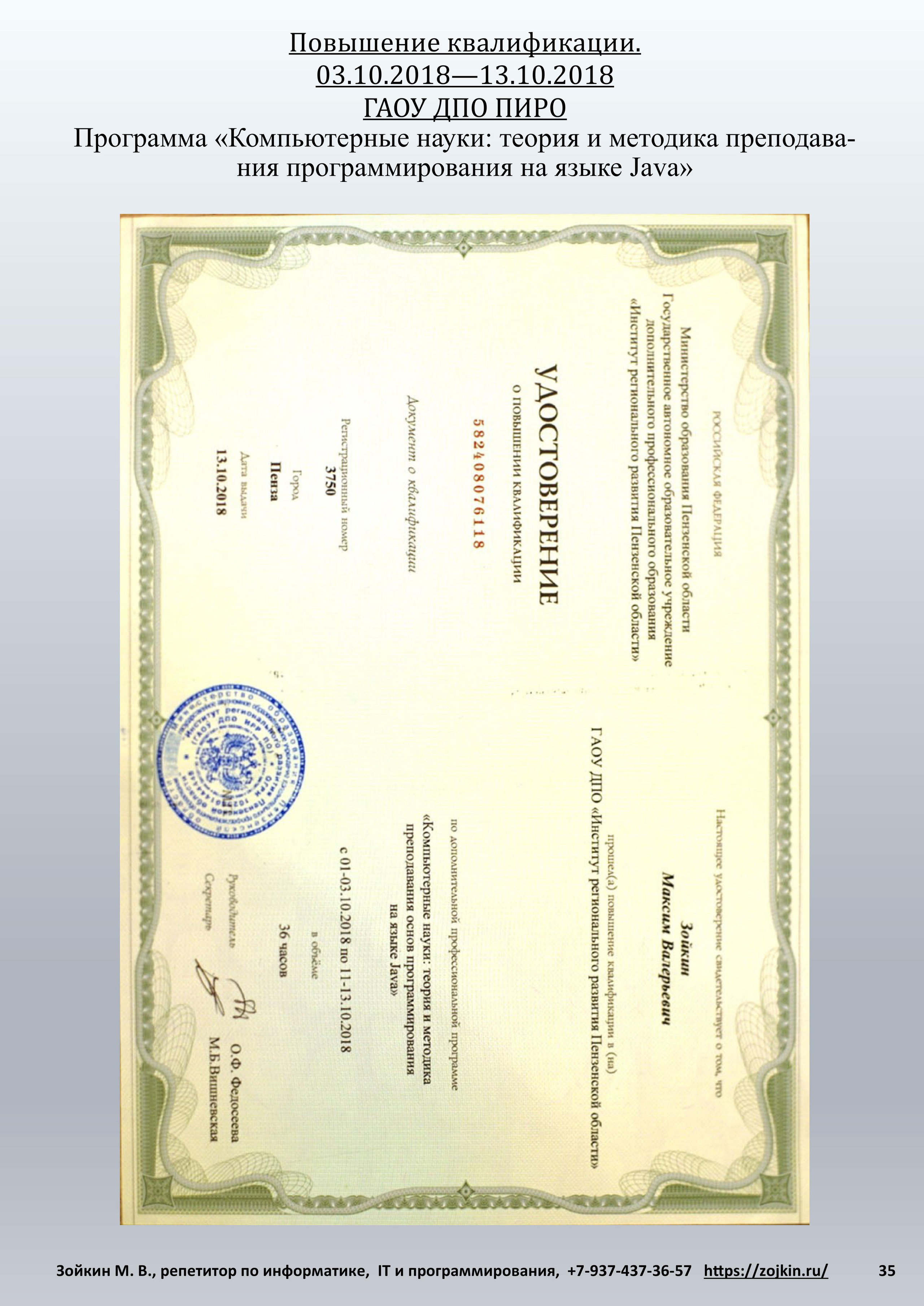 Путь к просвещению. Зойкин Максим Валерьевич