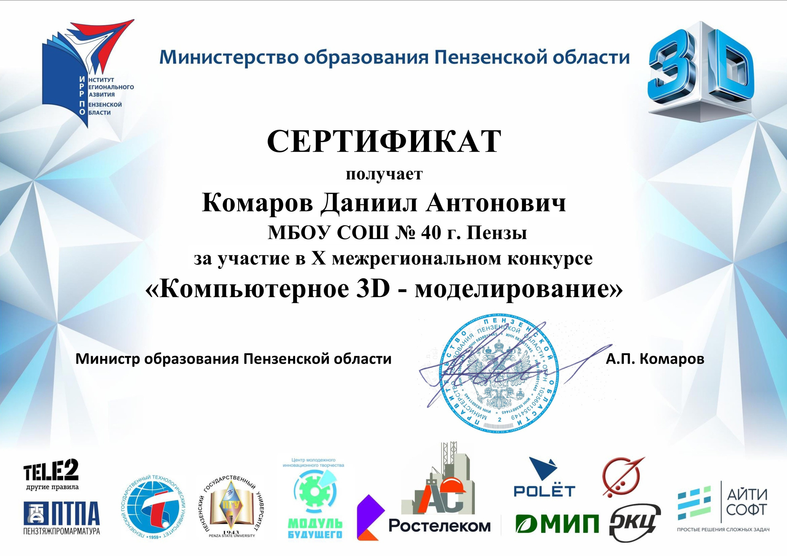 Результативность учеников. Зойкин Максим Валерьевич