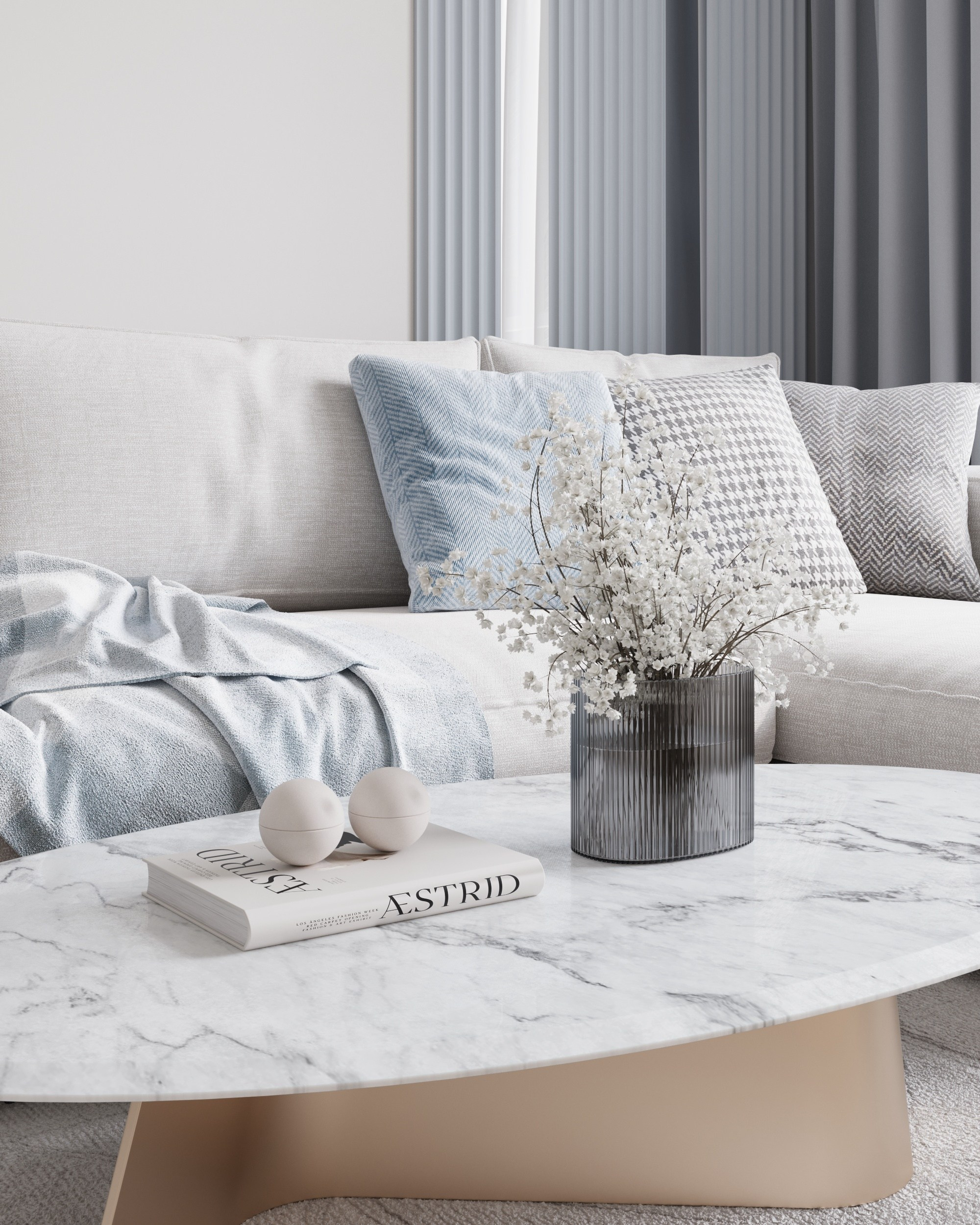 Blue Classic. Дизайн интерьера | 3D визуализация | Миланская Марина