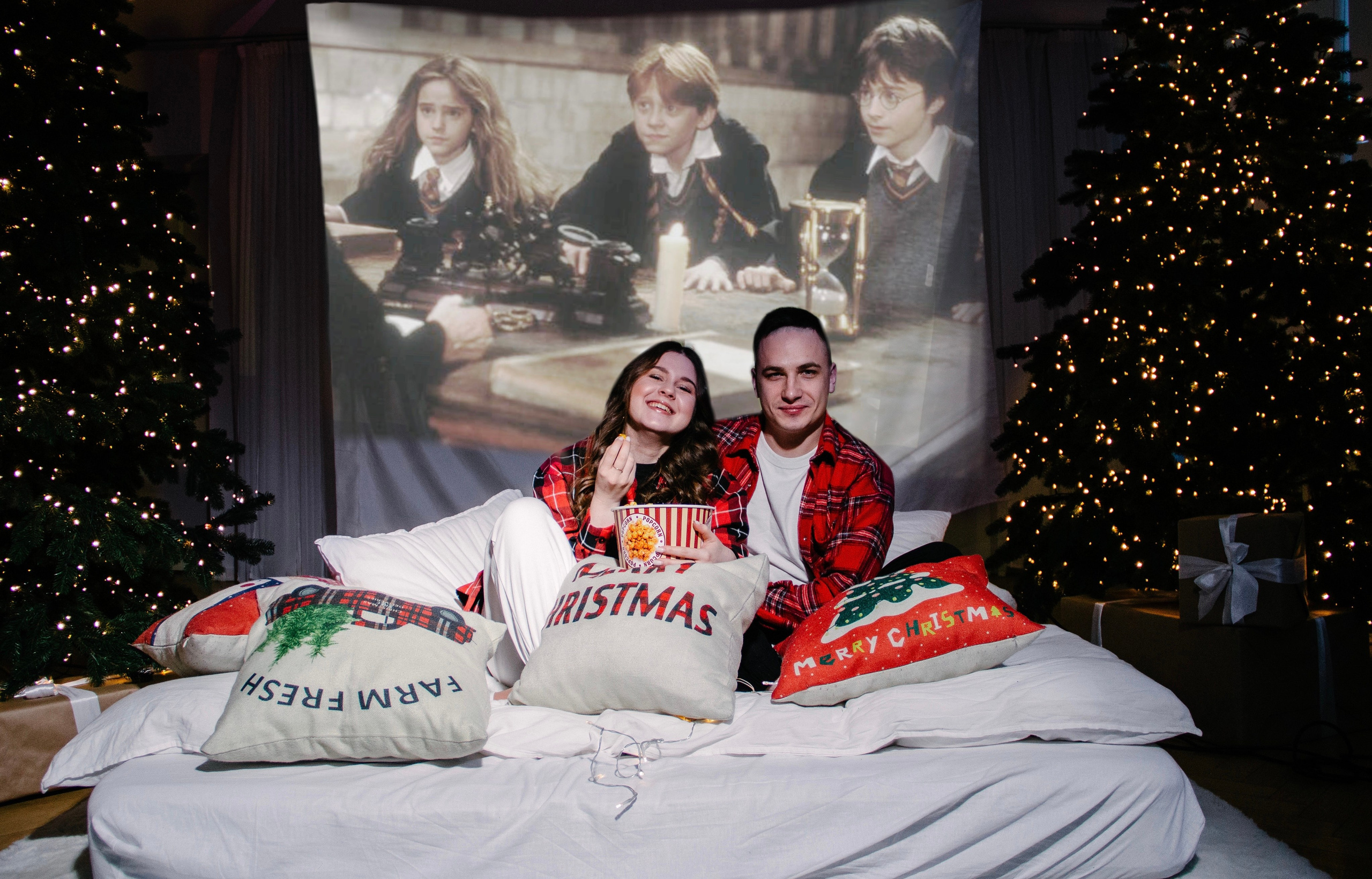 Новогодний кинотеатр. Фотограф Москва — личные фотосессии, лавстори в студии