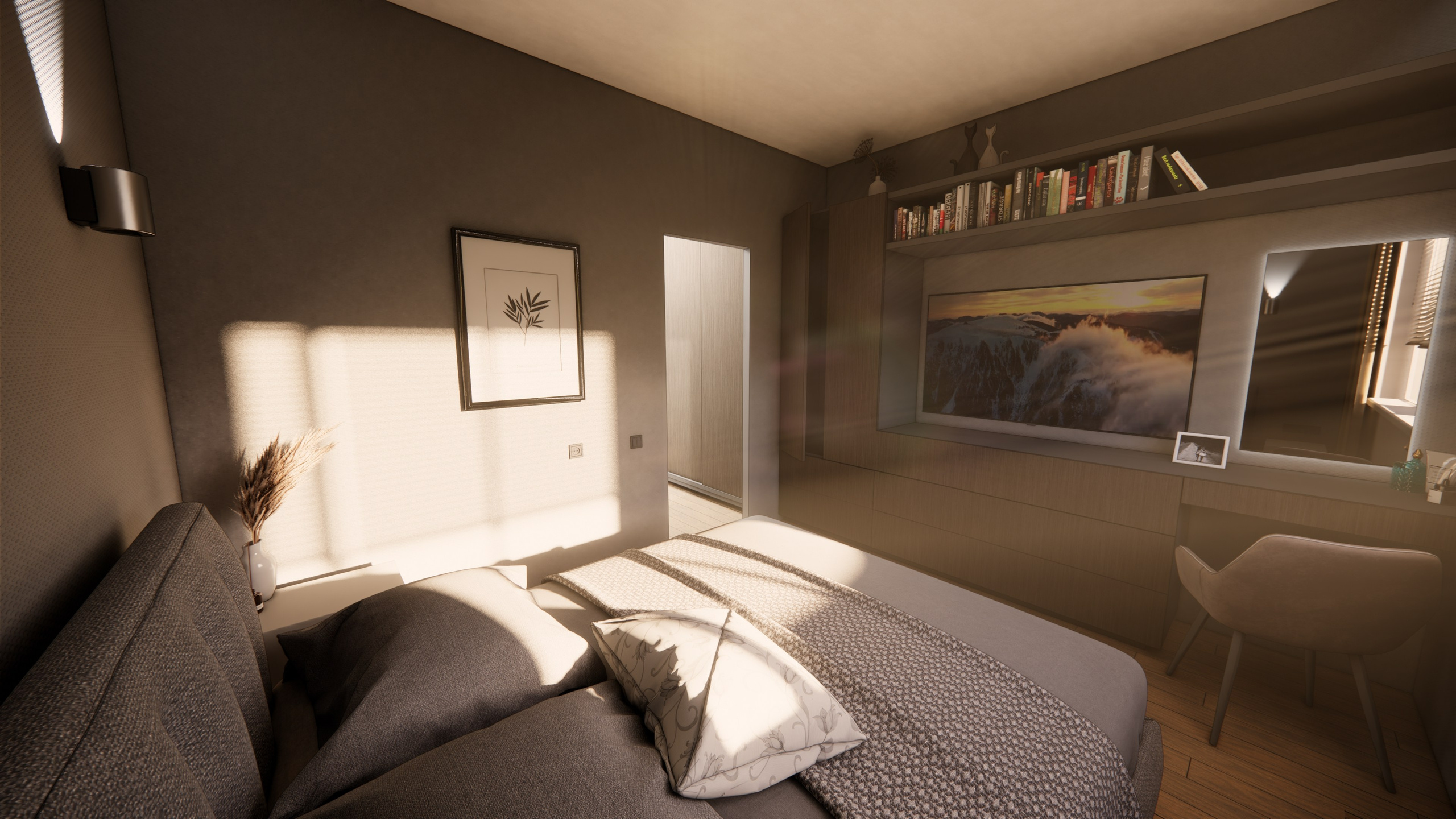 Проект № 2 — Квартира 49 кв. м. LANOIR: визуализация проектов, интерьер, экстерьер, ArchiCAD чертежи | Стерлитамак