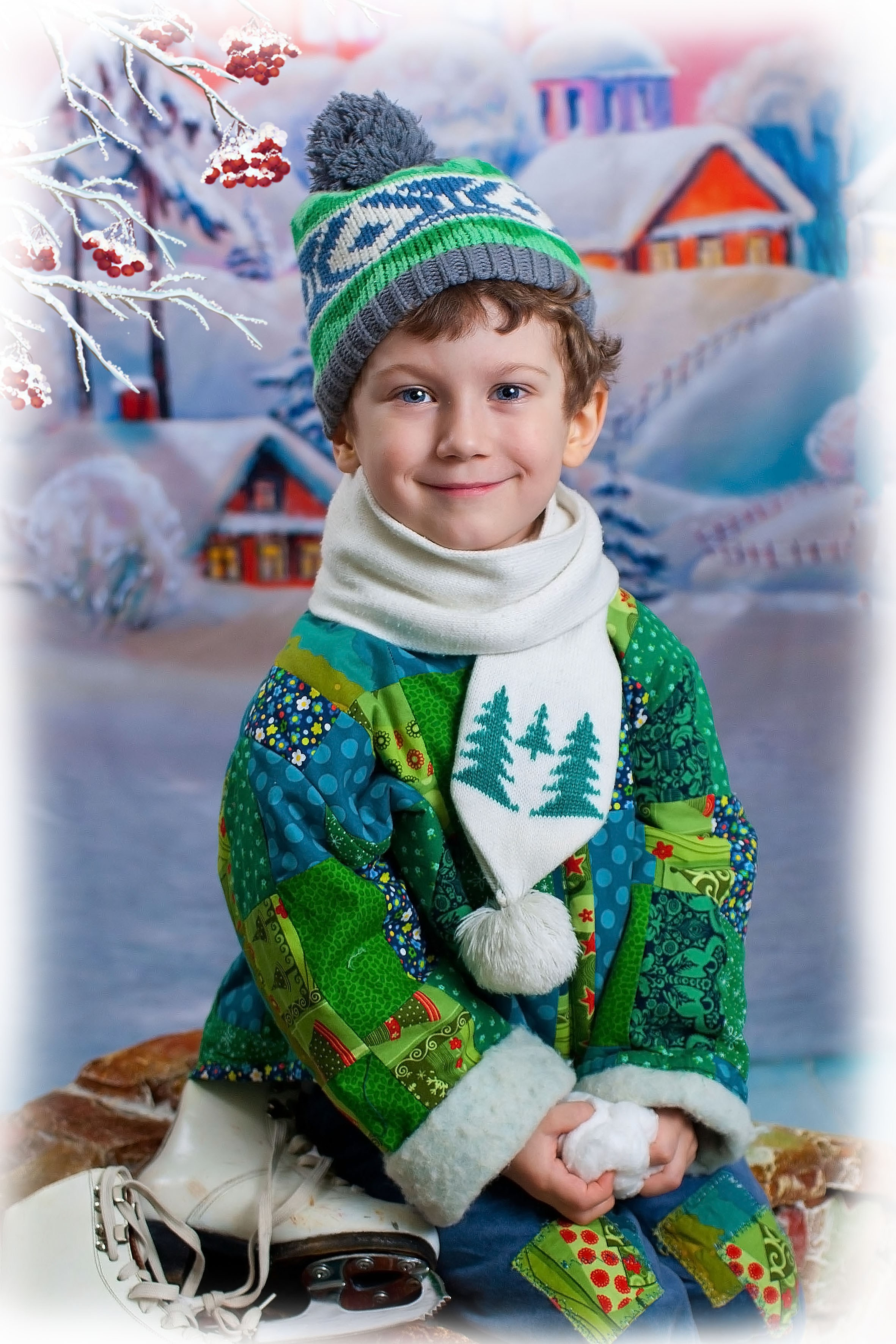 На мосту со снеговиком. Art photographer Nino