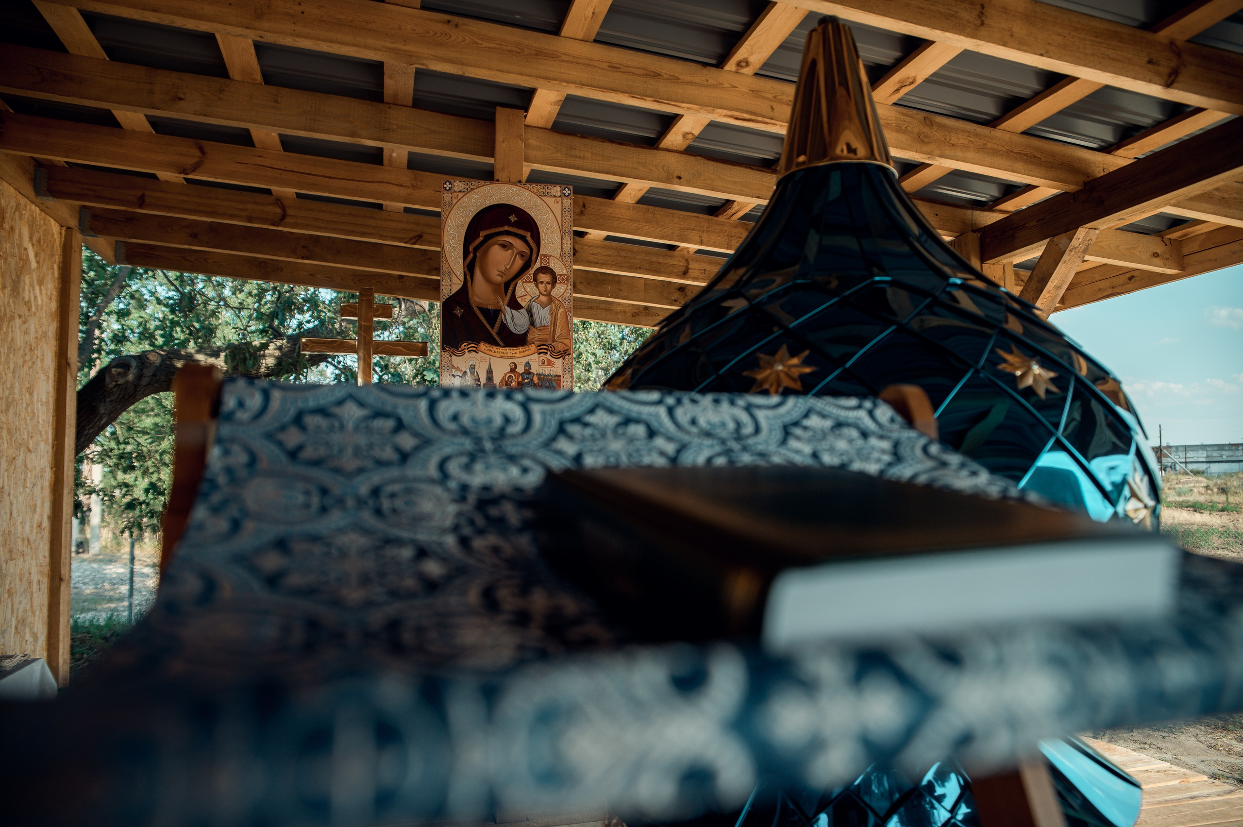 Освещение купола в храме Казанской иконы Божьей Матери х. Закутский. Церковный, семейный и репортажный фотограф Волгоград, Волжский