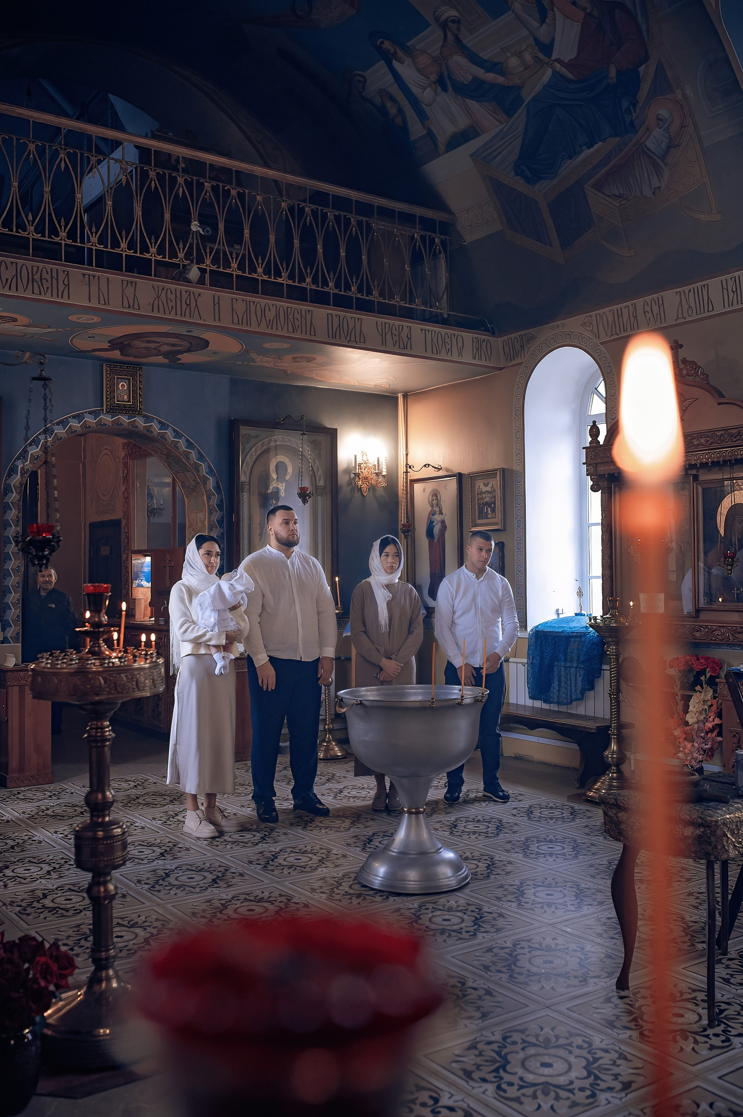 Крещение Мирона в Веденском хаме Березовка. Фотографы крещения/венчания  Красноярск Татьяна и Вячеслав Переваловы