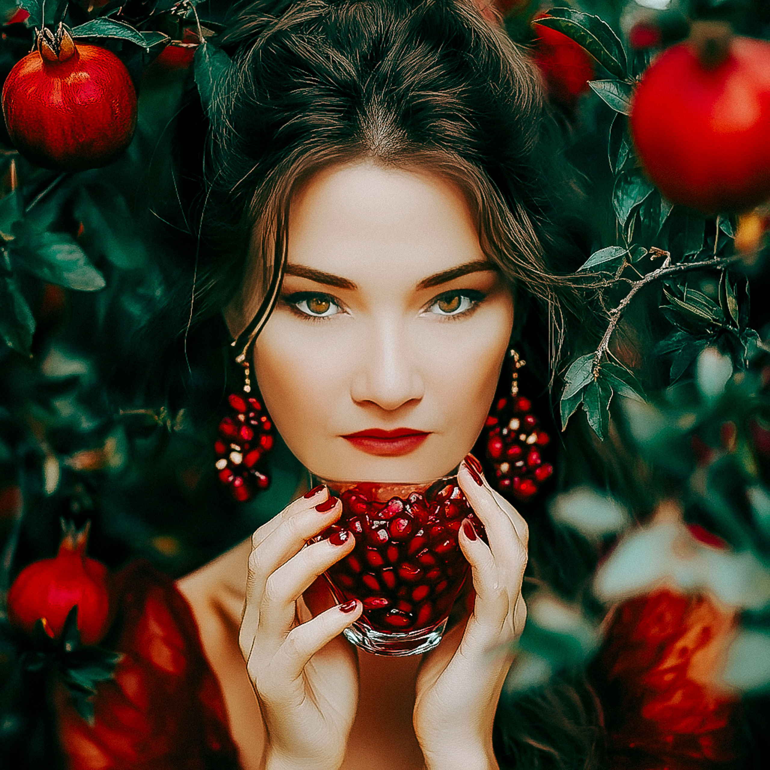 Нейрофотосессия для Ольги. Девушка с гранатом. ФотоХудожник Харитонова Ирина г. Санкт-Петербург