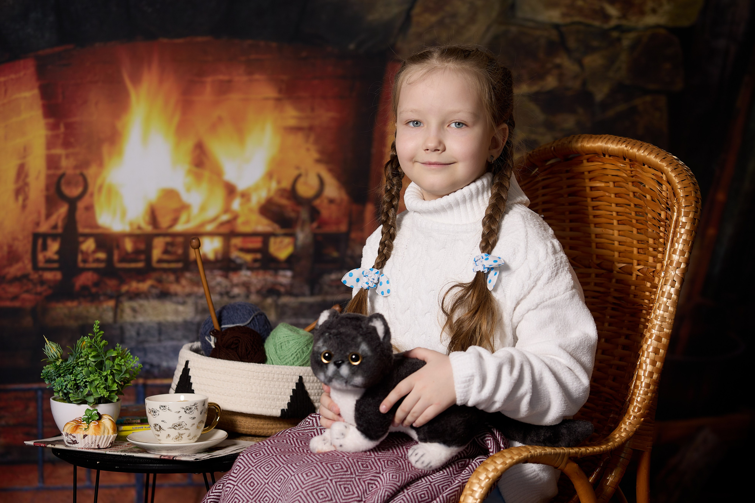 У камина. Детская выездная фотостудия