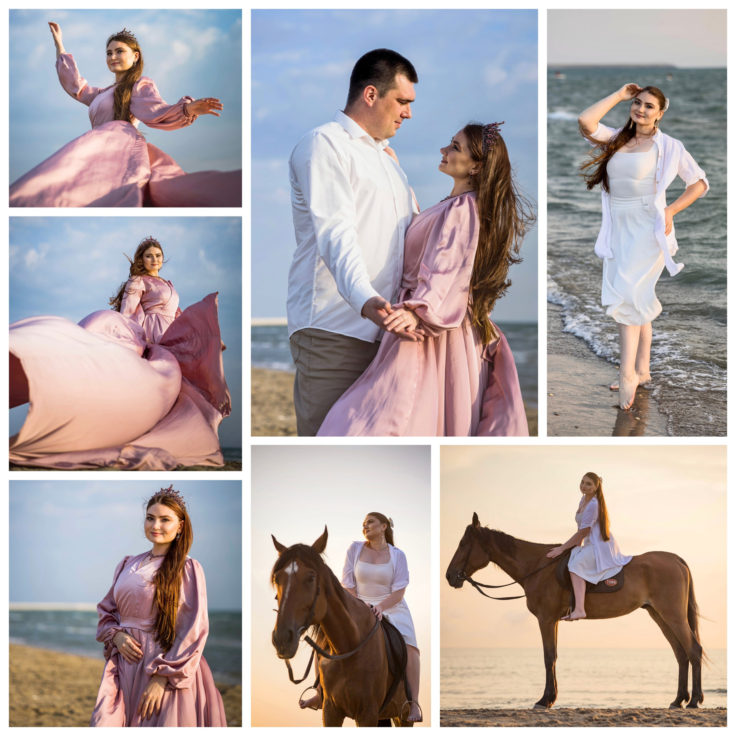Конная фотосессия на море. Фотограф Дагестан | Лошади | Этноплатья | Туры