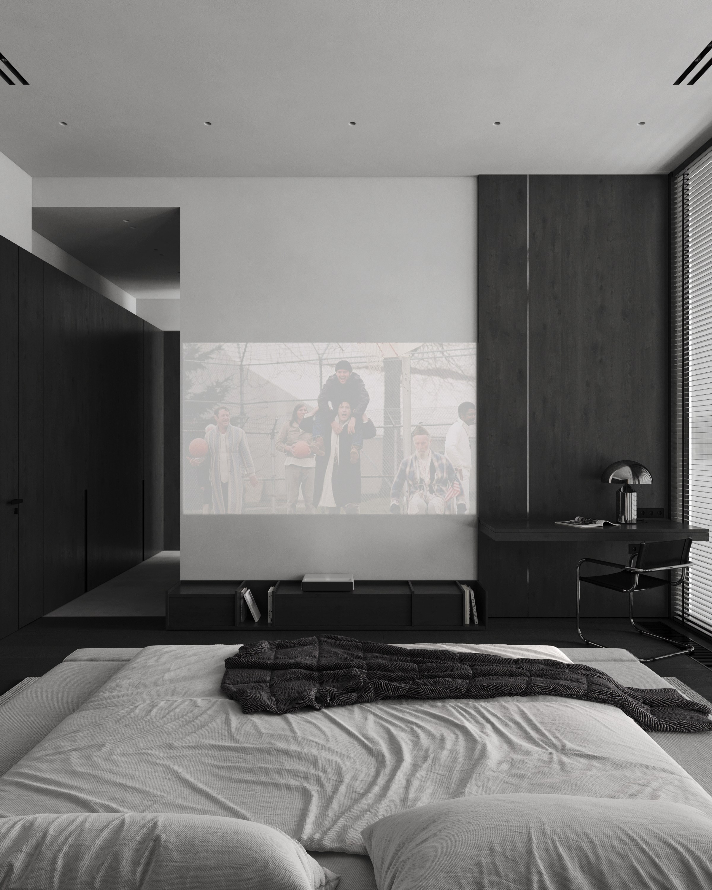 Спальня. Создание 3д визуализаций. Анимированное видео. Сборка сцен