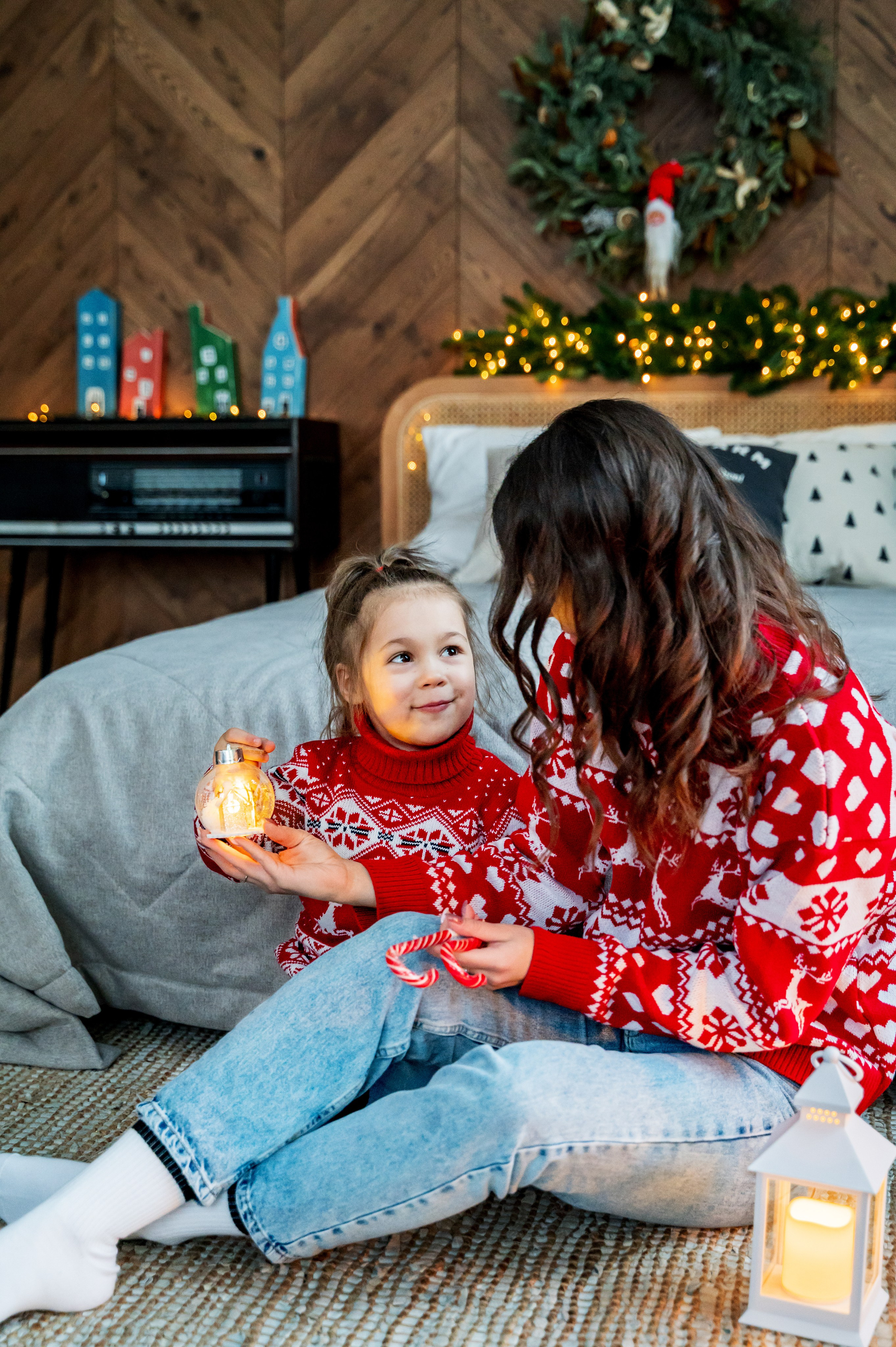Новогодняя съёмка для мамы и дочки
