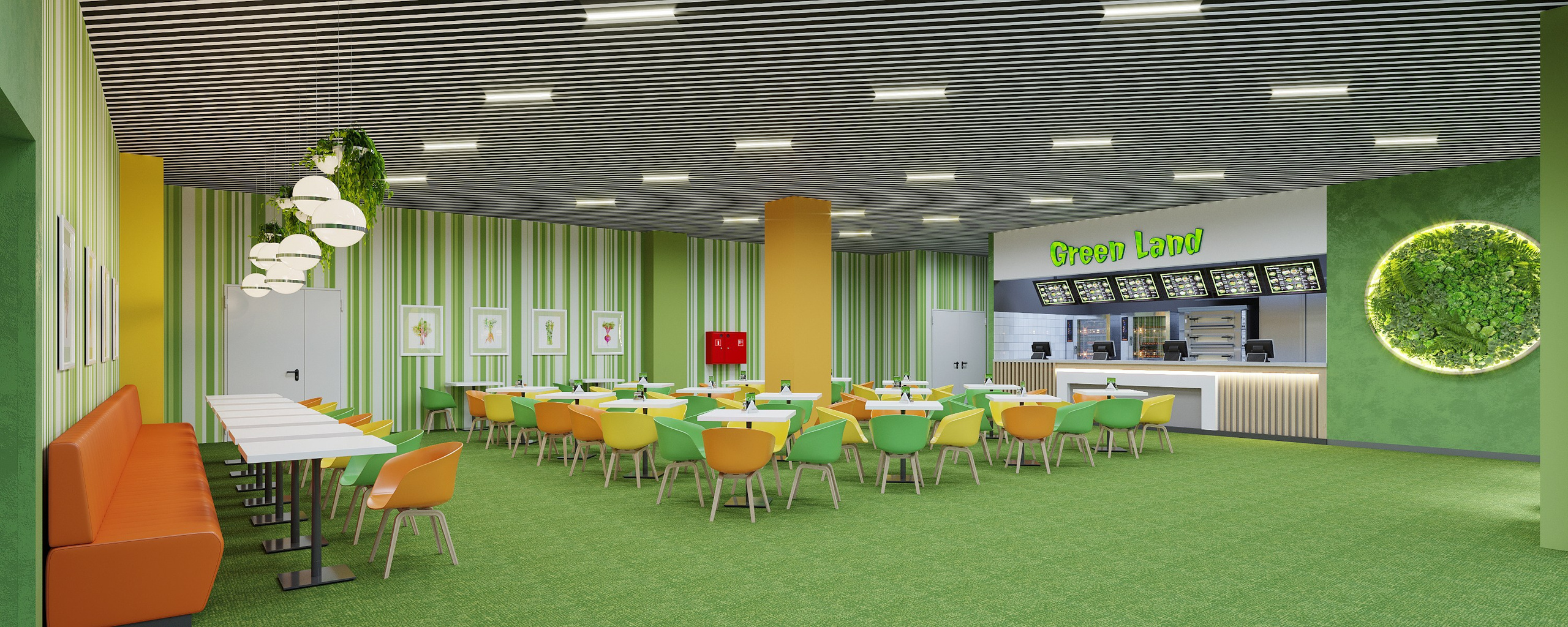 Фудкорт в ДРЦ Грин Парк, г. Нижневартовск. Студия дизайна