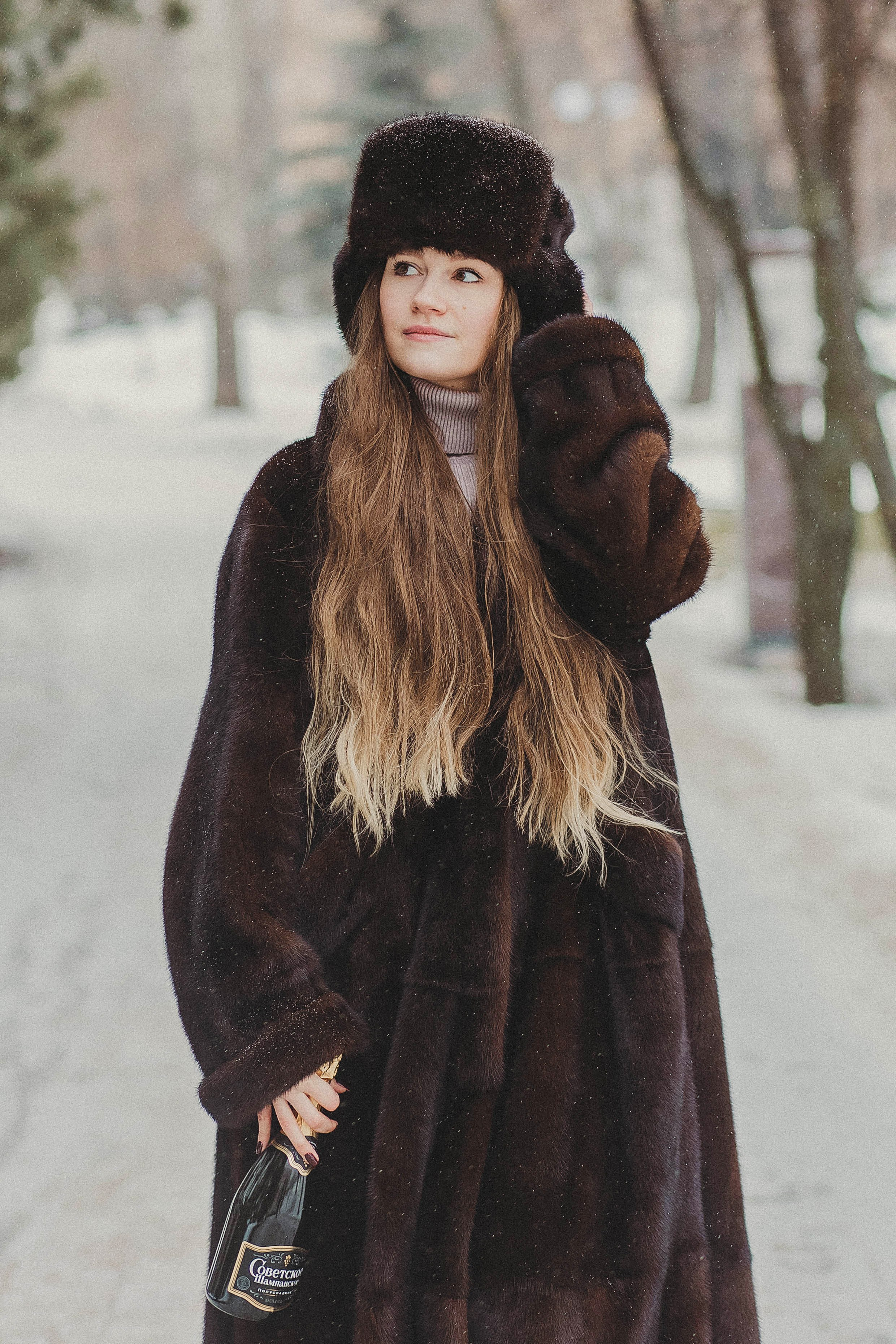 Зимняя фотосессия для девушек в стиле СССР. Фотограф в Москве и Люберцах Анна Ушакова
