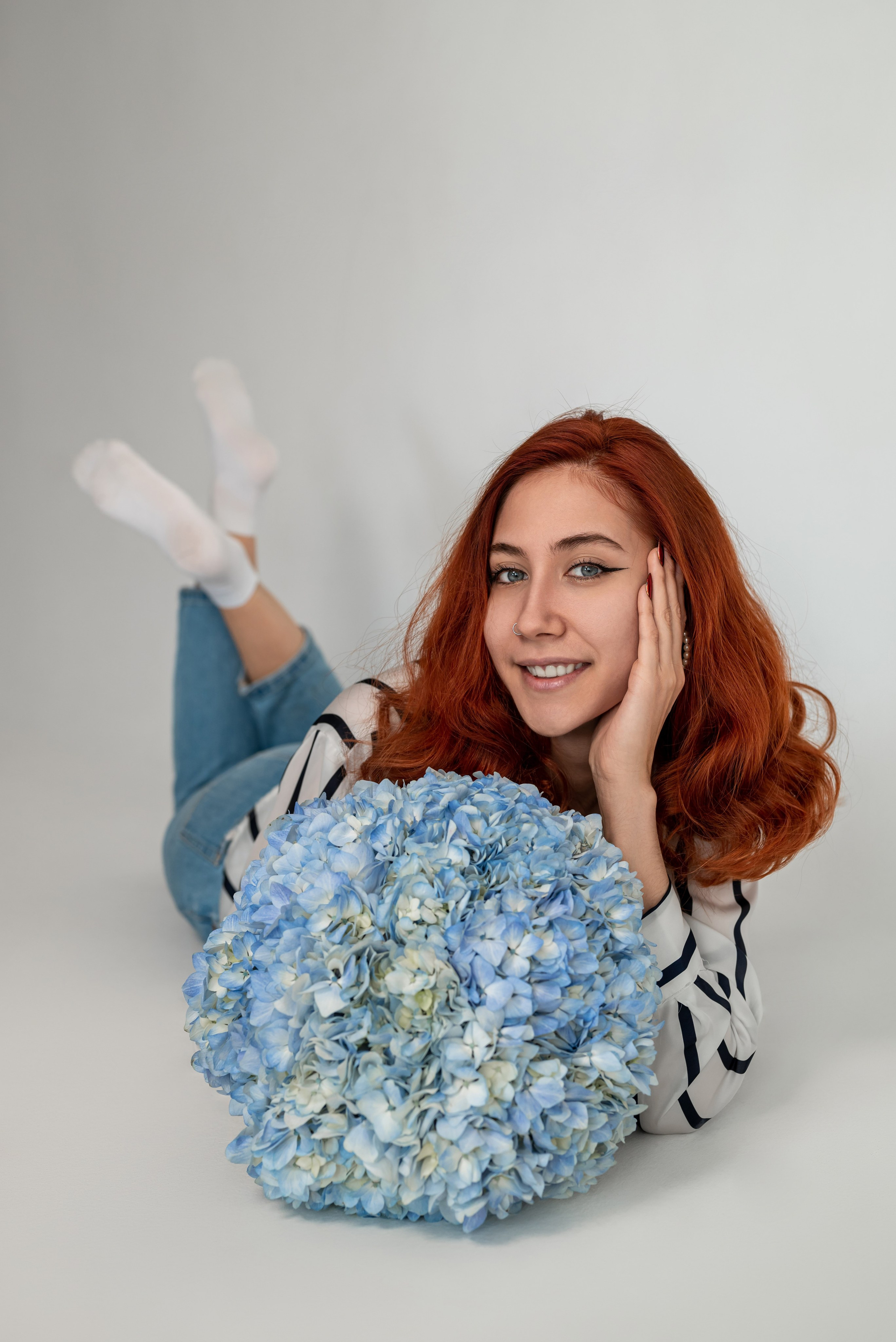 Фотопроект с голубыми гортензиями. Фотограф в городе Салават