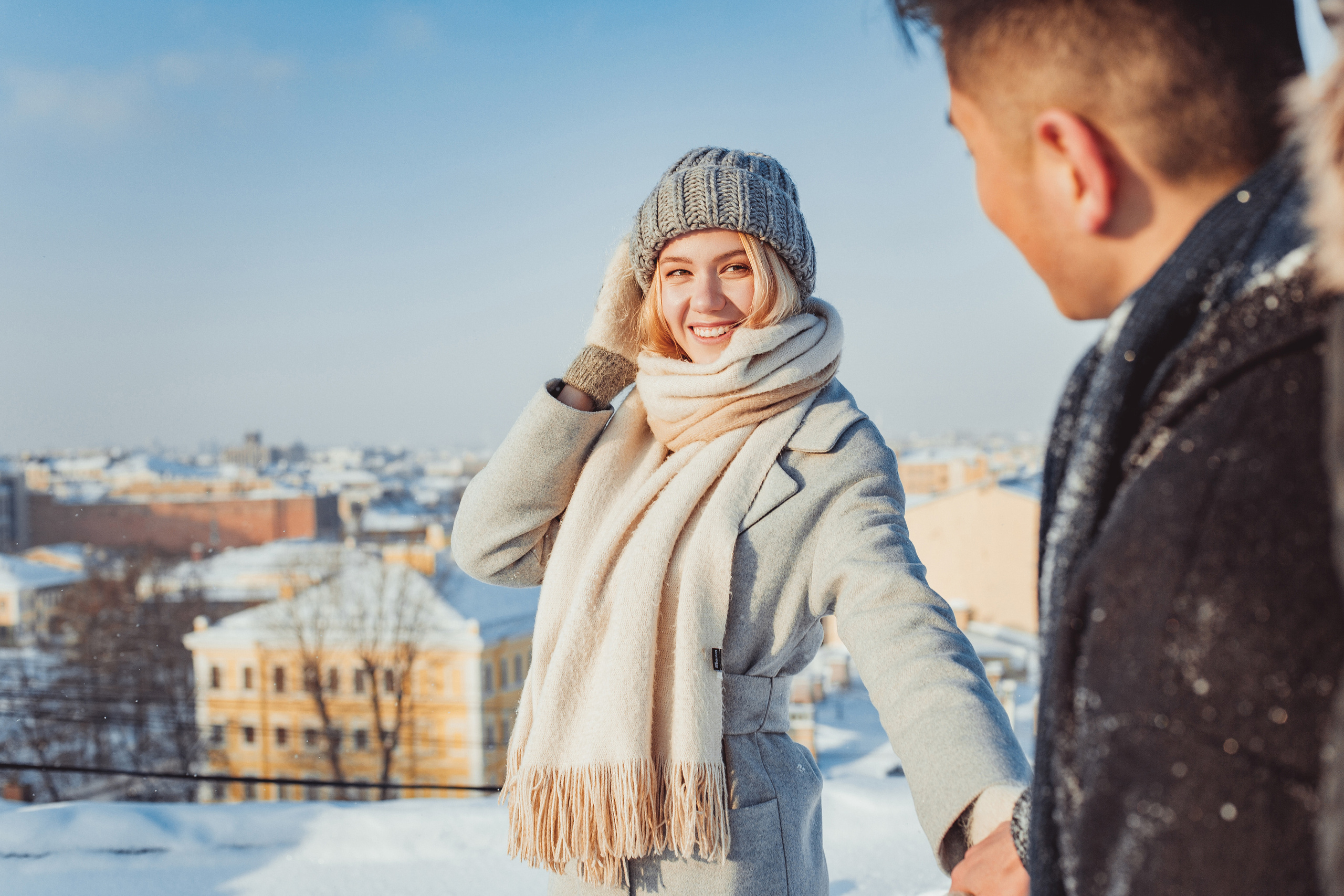 Настя и Денис на крыше. Маша Гонтарь Семейный домашний репортажный фотограф в Санкт-Петербурге