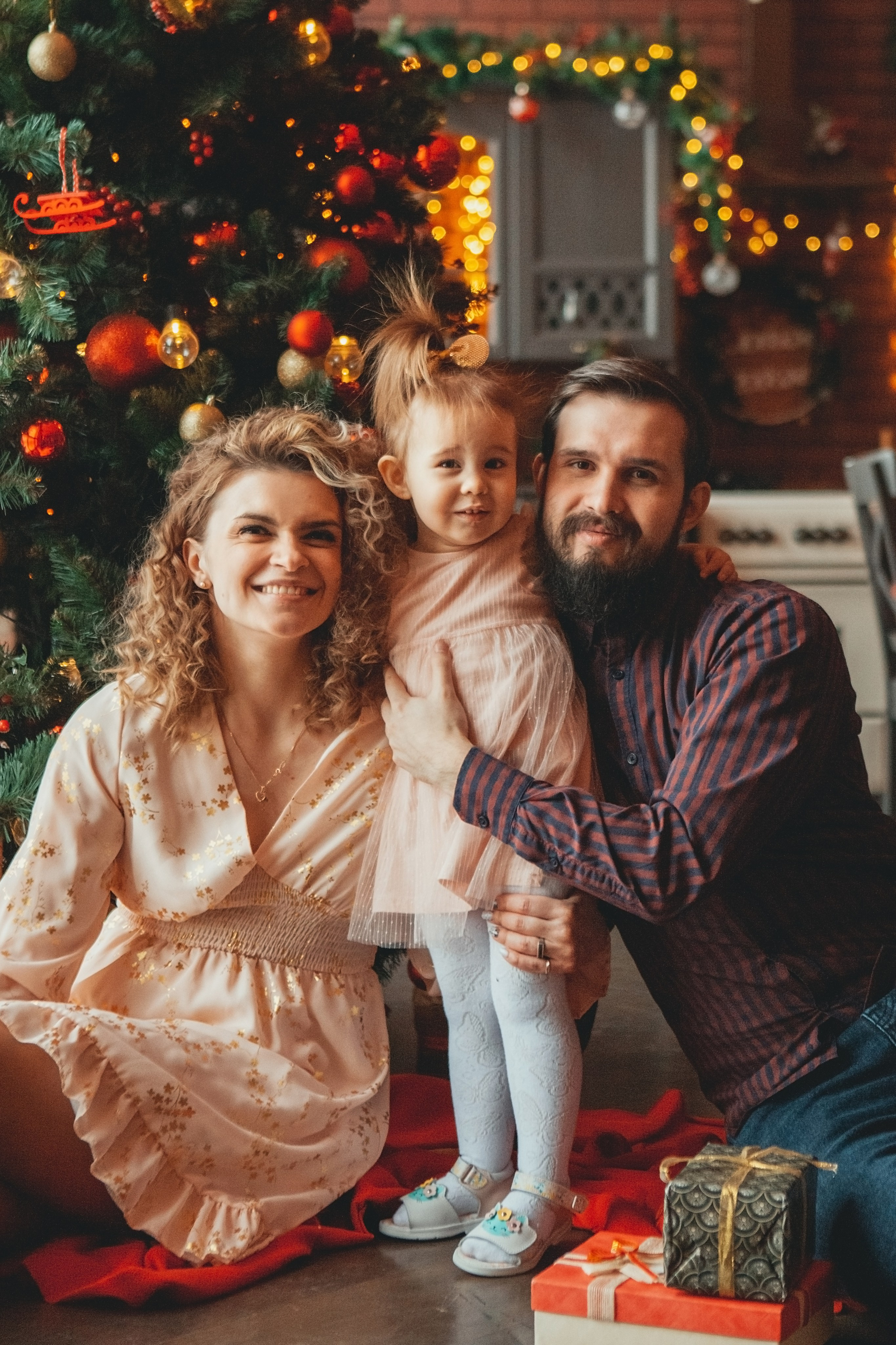 Новогодняя семейная фотосессия в студии. Фотограф Ольга Ефремова