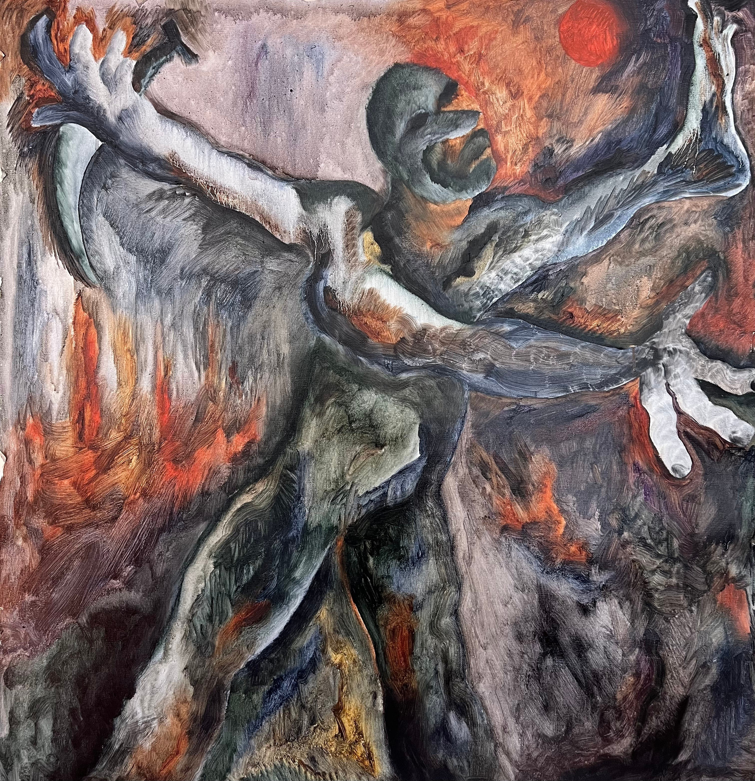 Death inside, 2025. oil on canvas, 36 x35 inch