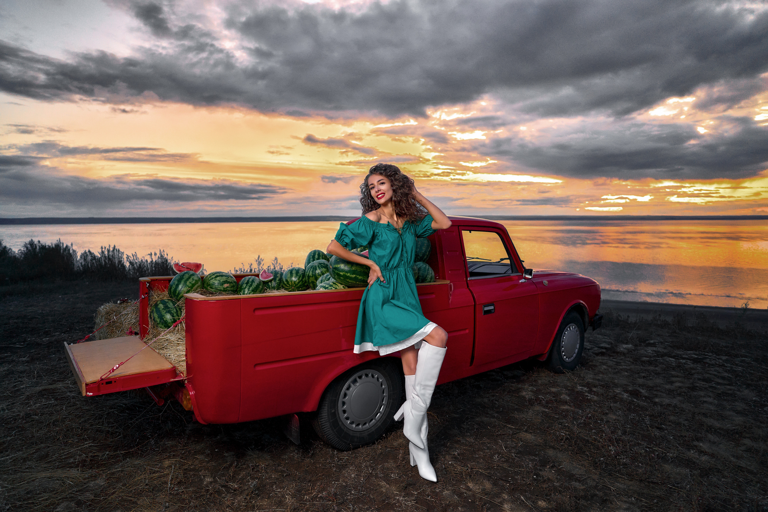 Полина на арбузах. Фотограф в Тольятти Вячеслав Цуркан