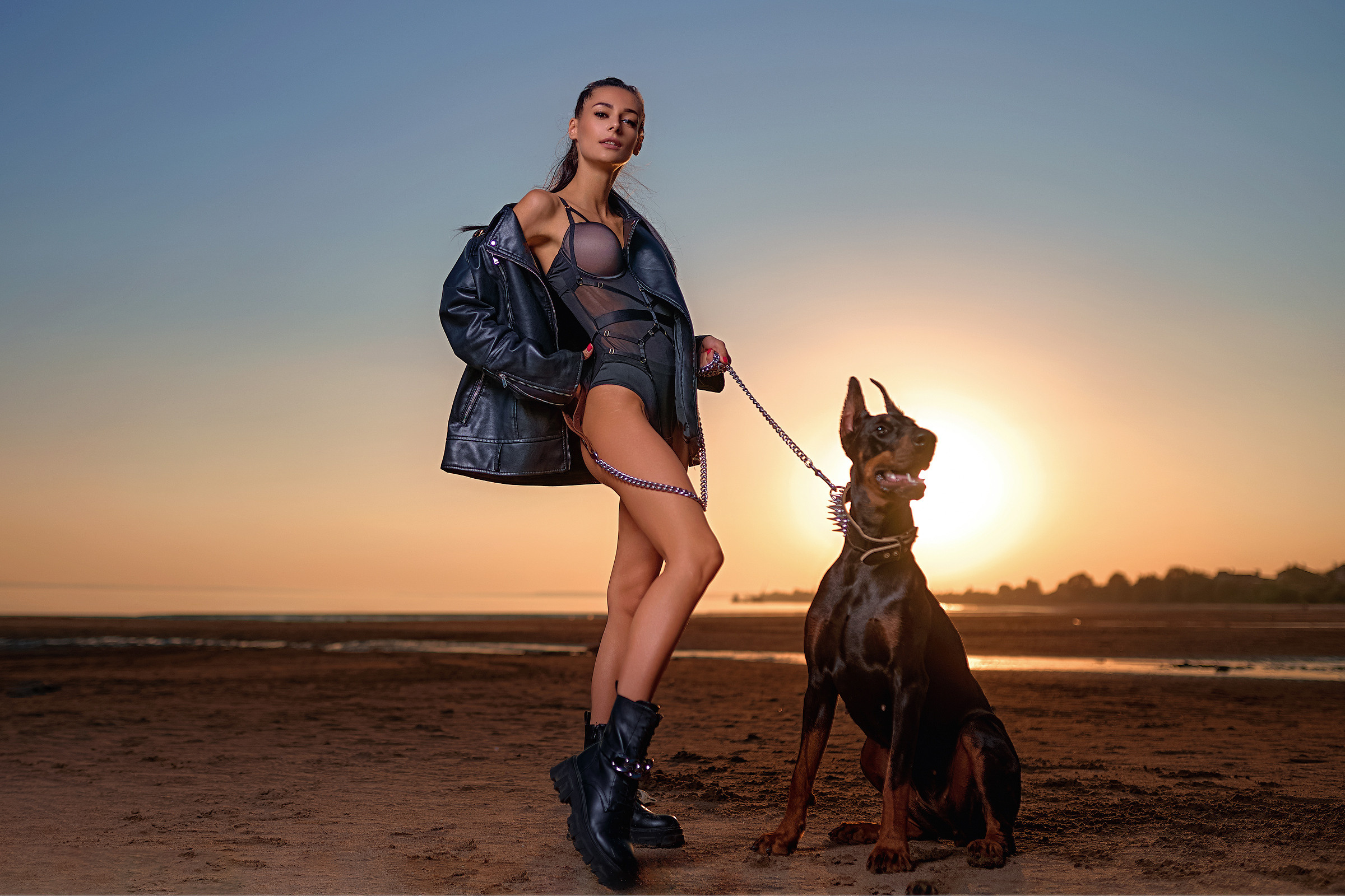 Полина с Доберманом. Фотограф в Тольятти Вячеслав Цуркан