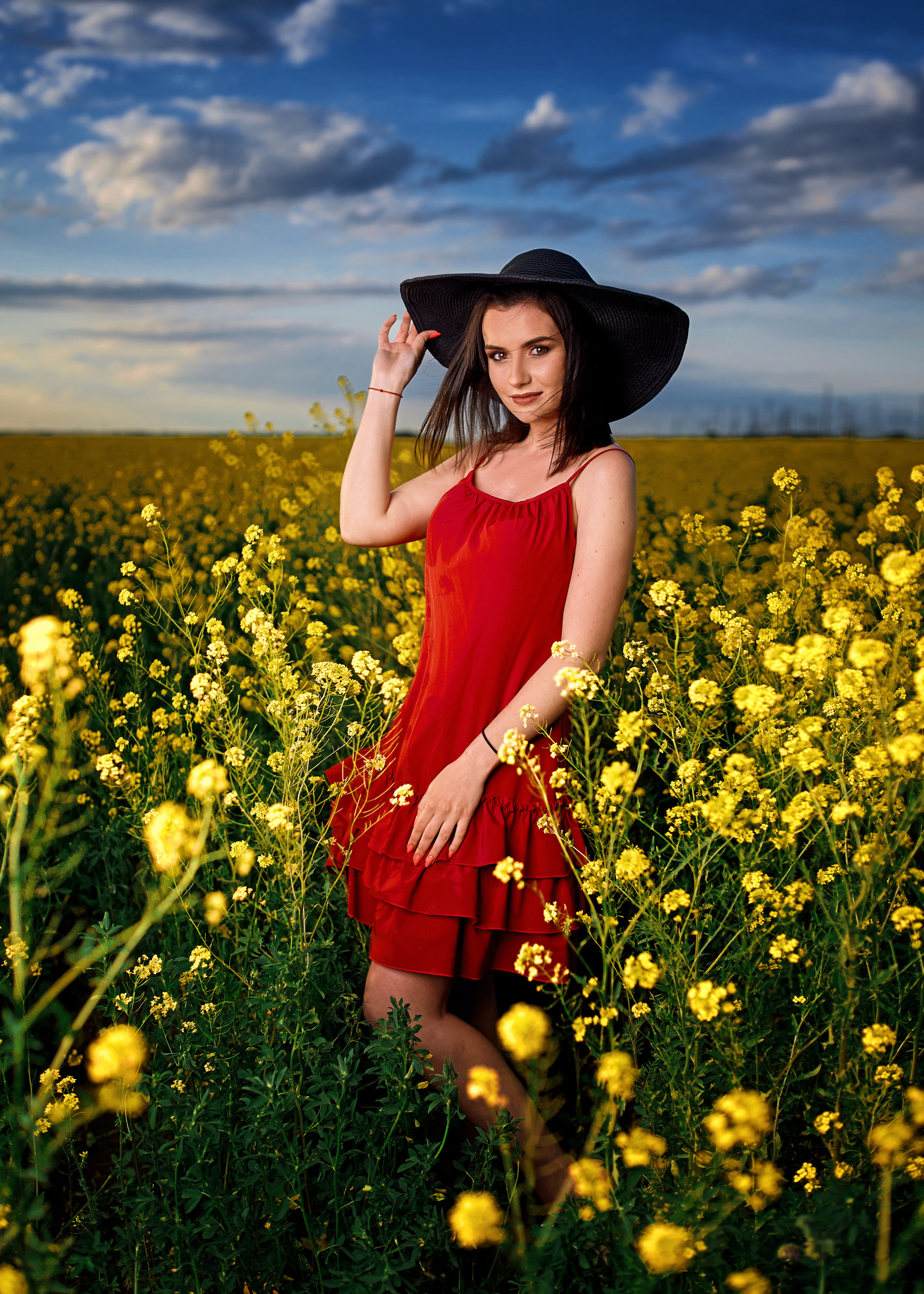 Настя в цветах