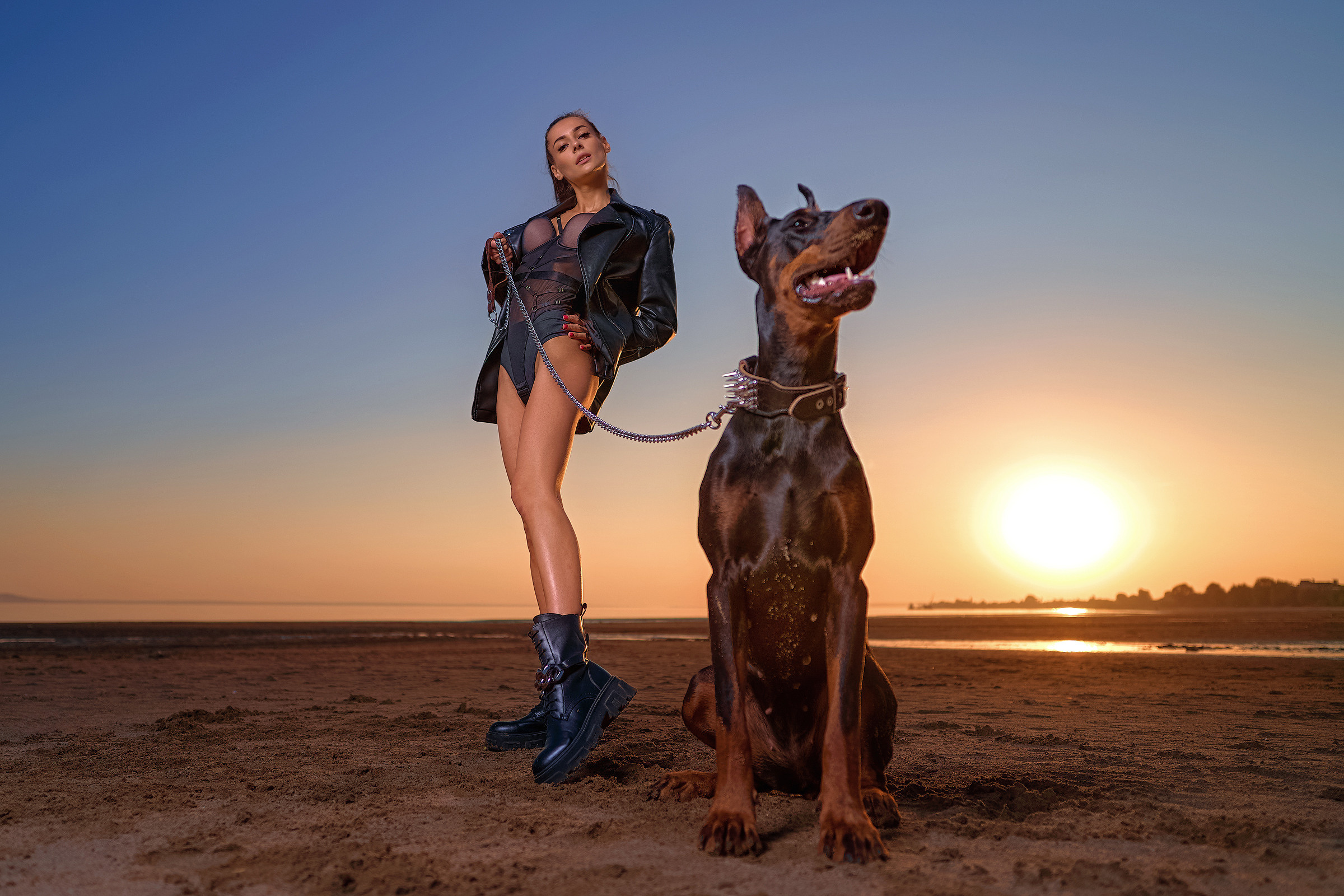 Полина с Доберманом. Фотограф в Тольятти Вячеслав Цуркан