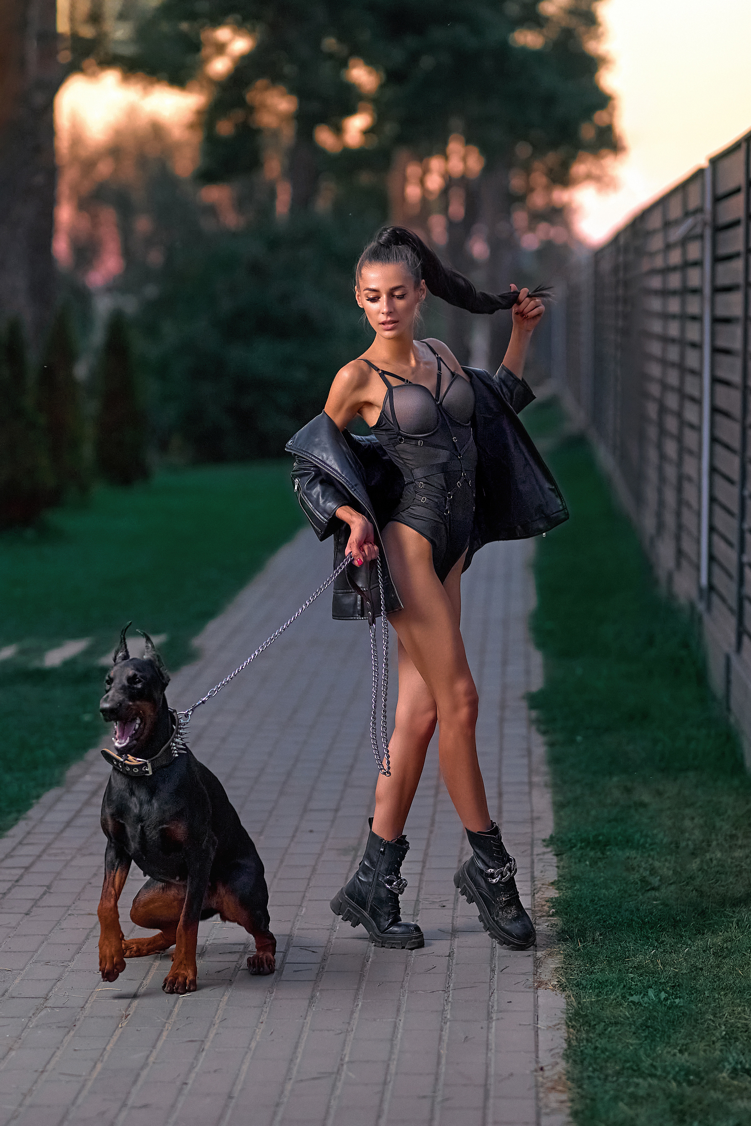 Полина с Доберманом. Фотограф в Тольятти Вячеслав Цуркан