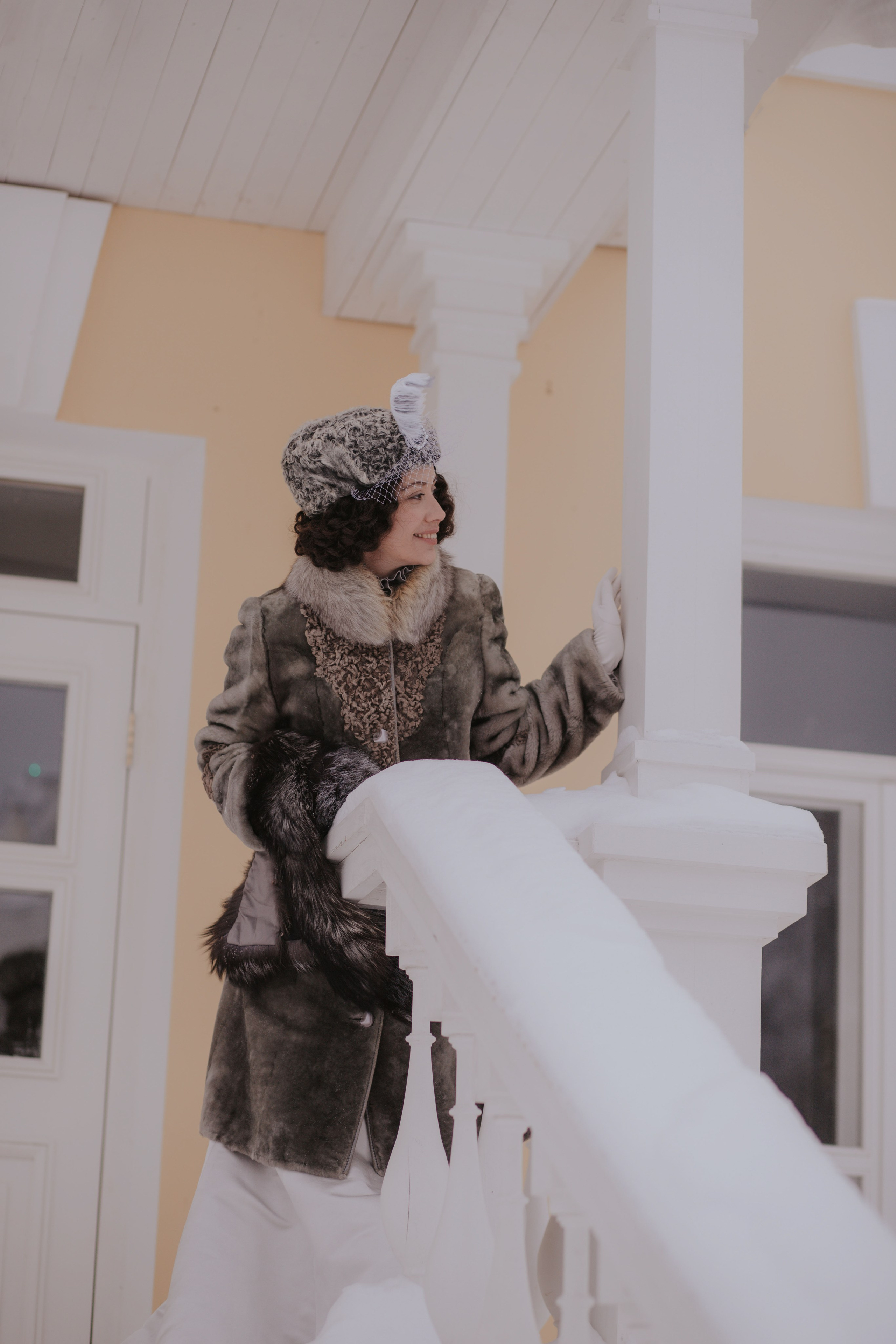 Зима в стиле модерн. Художественная винтажная фотография