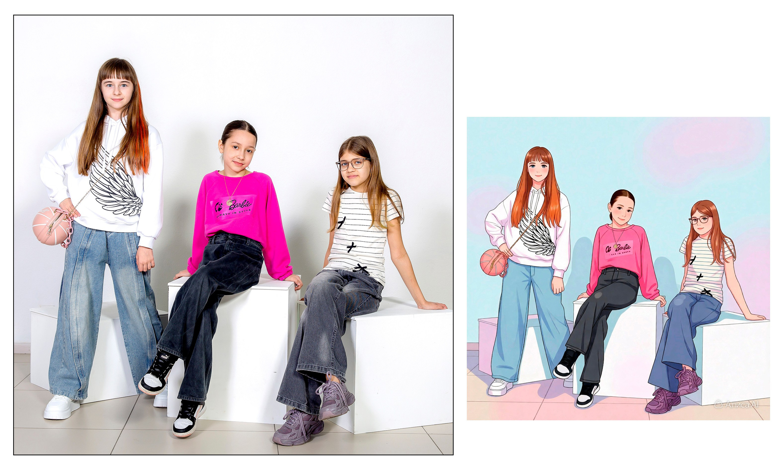 4А в СТУДИИ + АНИМЕ от ИИ Алиса. Семейный фотограф в Новороссийске Игорь Белослюдцев