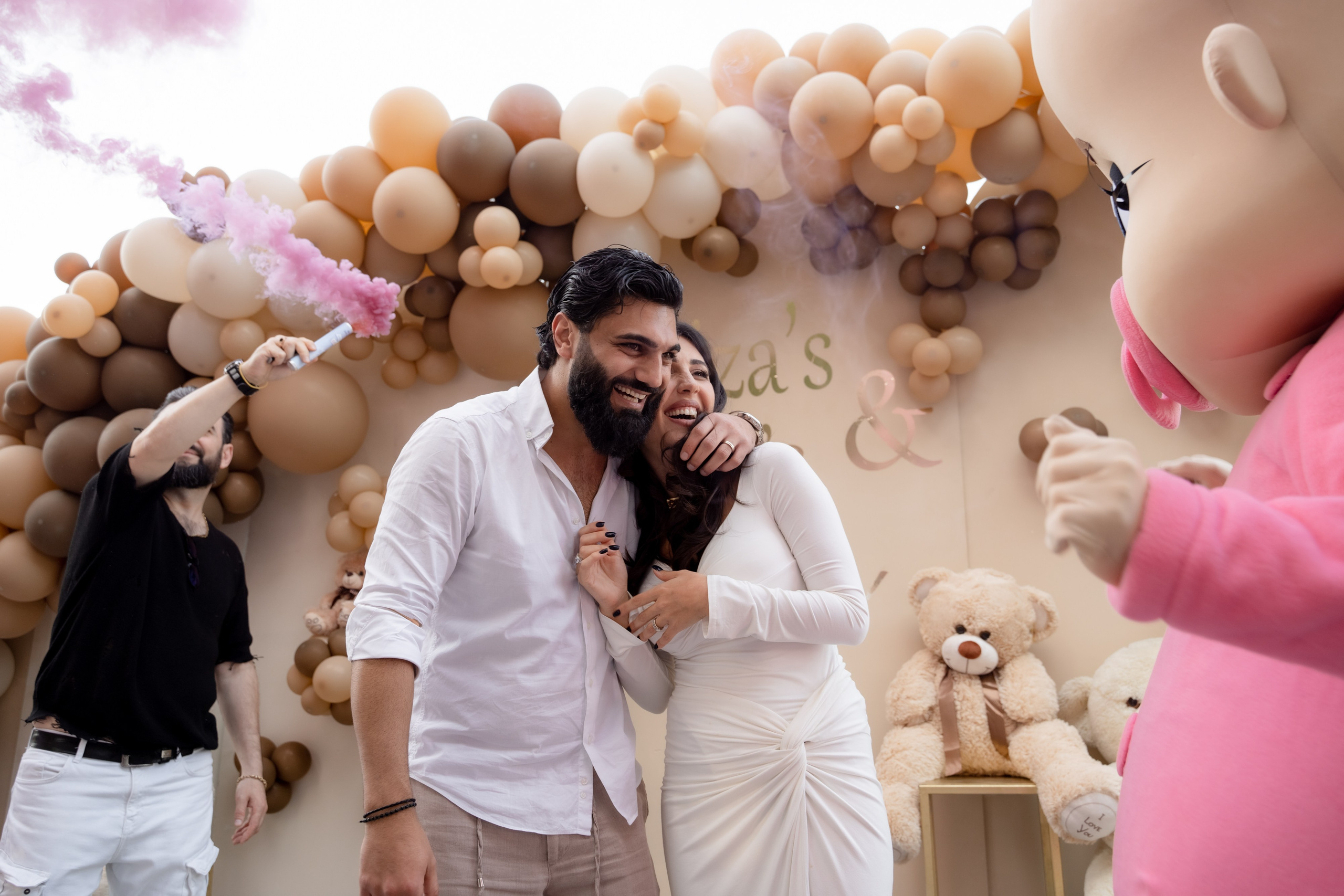 Семейная фотосессия гендер пати день рождения. Портретный и свадебный фотограф Алла Карени Москва