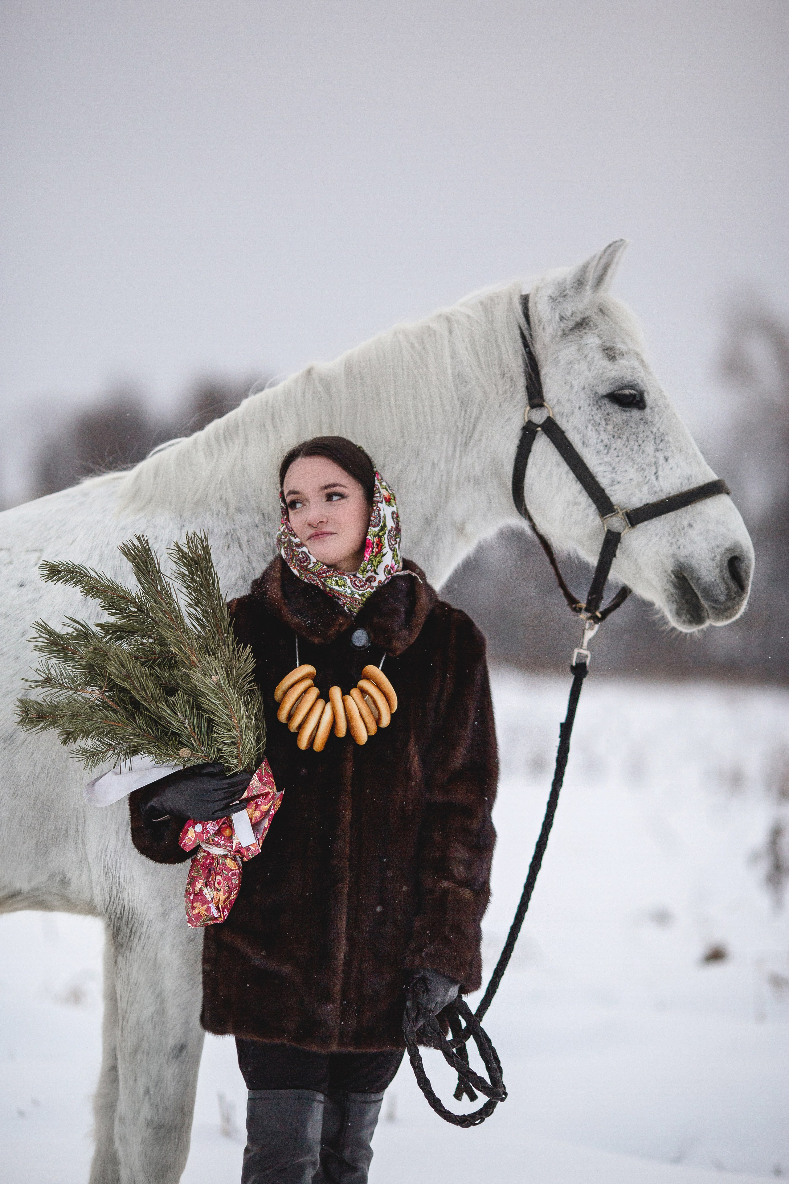 Фотосессия в дубленке зимой