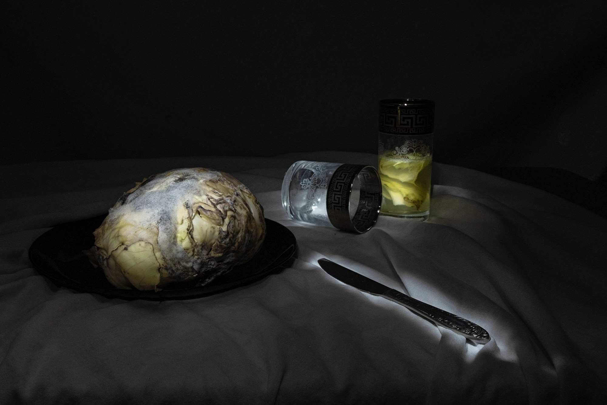 Голландский натюрморт; Световая кисть приём в фото; Испорченные продукты; Фотограф Никита Гольцов;