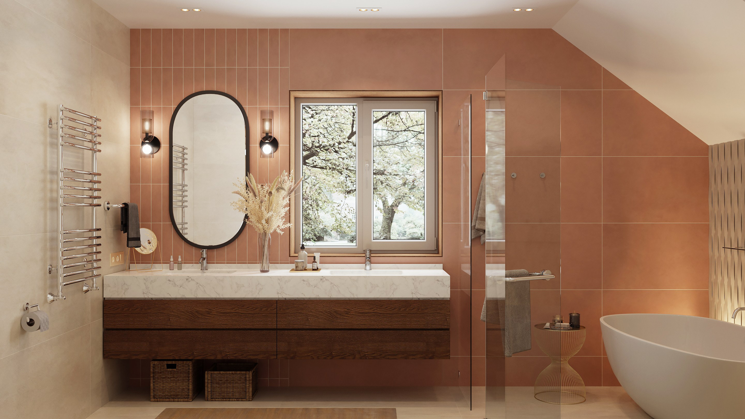 Визуализация ванной комнаты 9 m². Заказать 3d визуализацию интерьеров — Дарья Веденёва