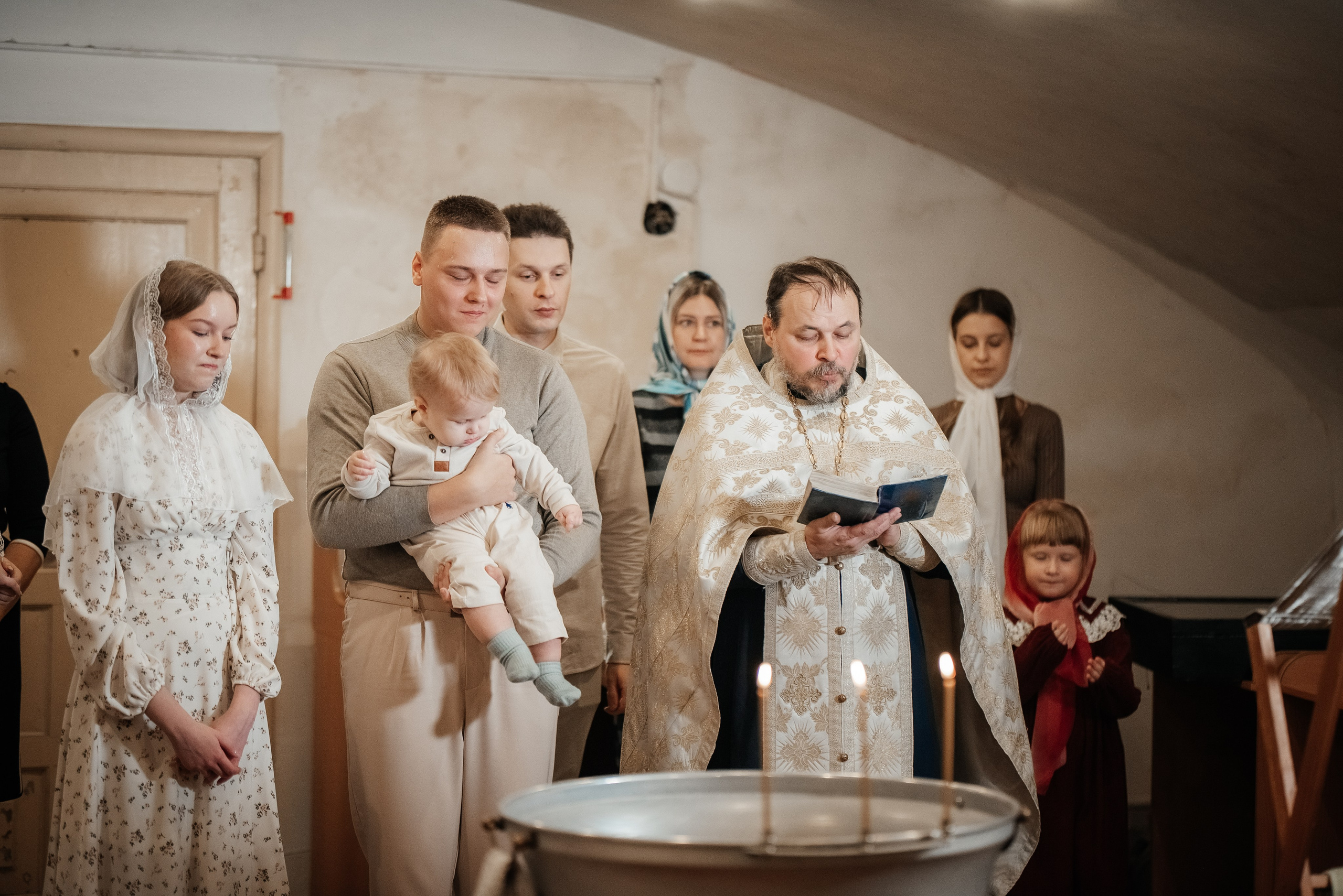 Крещение Михаила //// Храм преподобного Сергия Радонежского. Семейный и детский фотограф в Туле