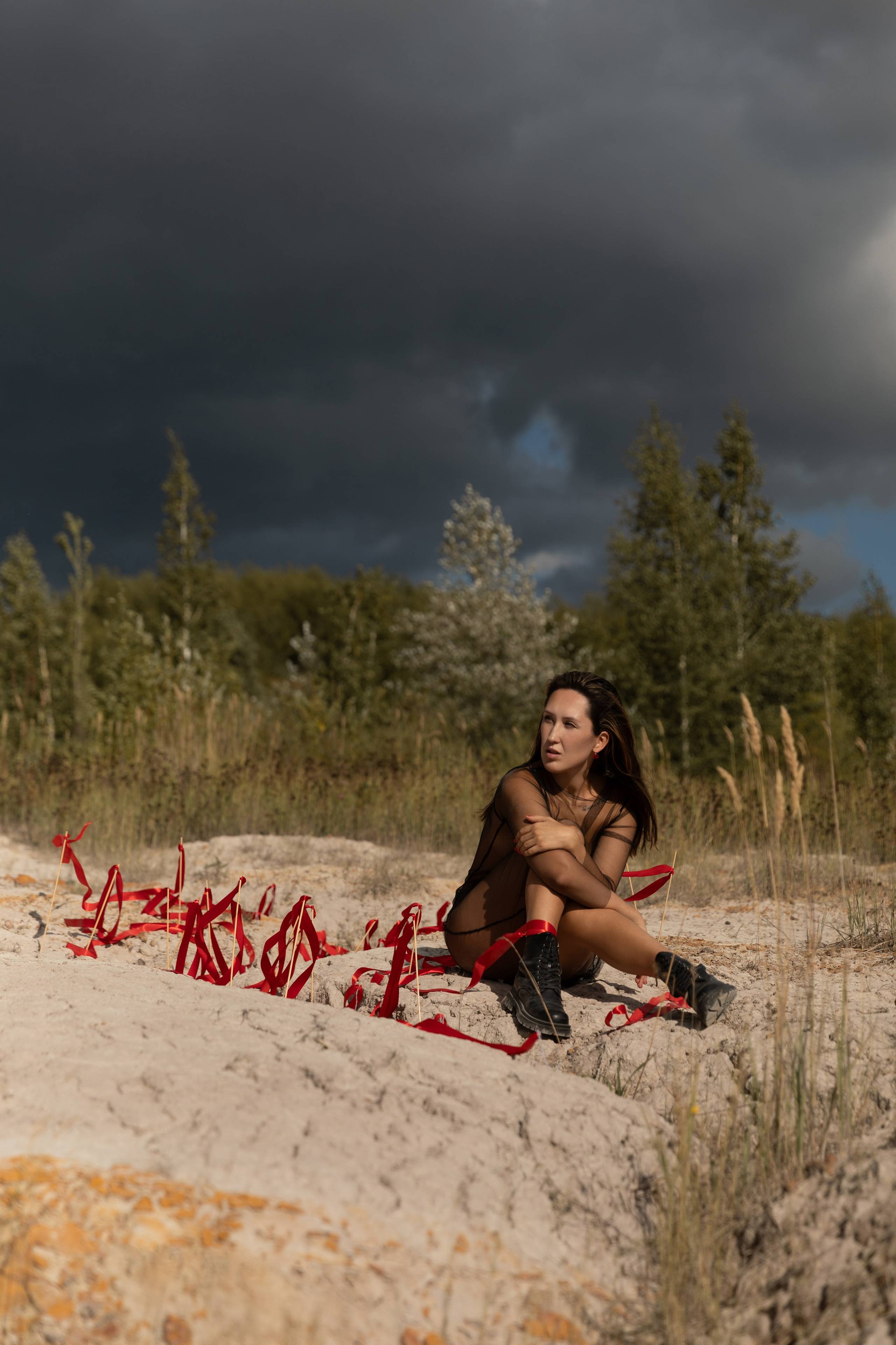 Александра «Red ribbons». Фотограф Мария Щеголькова. Чувственный женский портрет