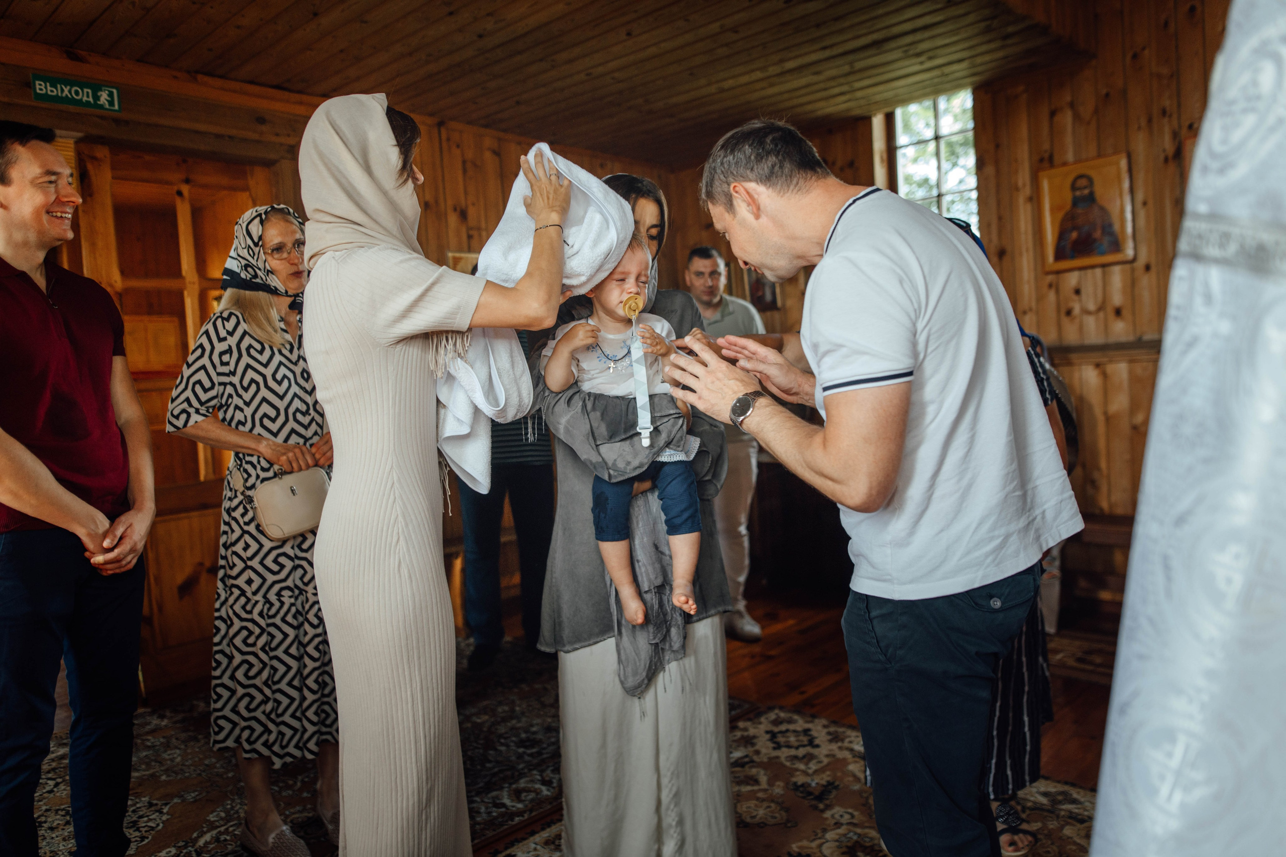 Крещение Тимофея, д. Киевец, храм Святой Троицы, август 2025