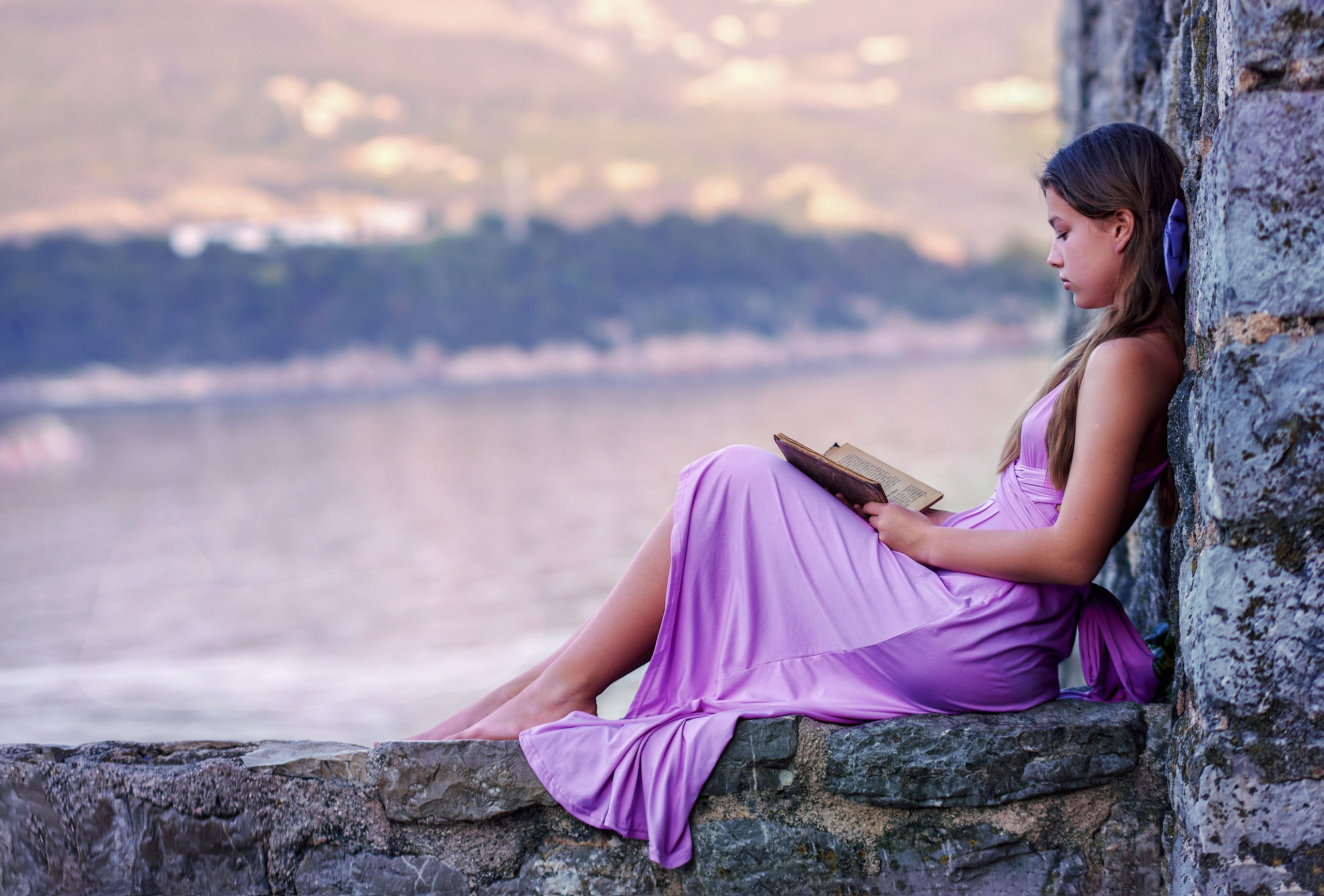 Цветущая глициния в старом городе, Будва