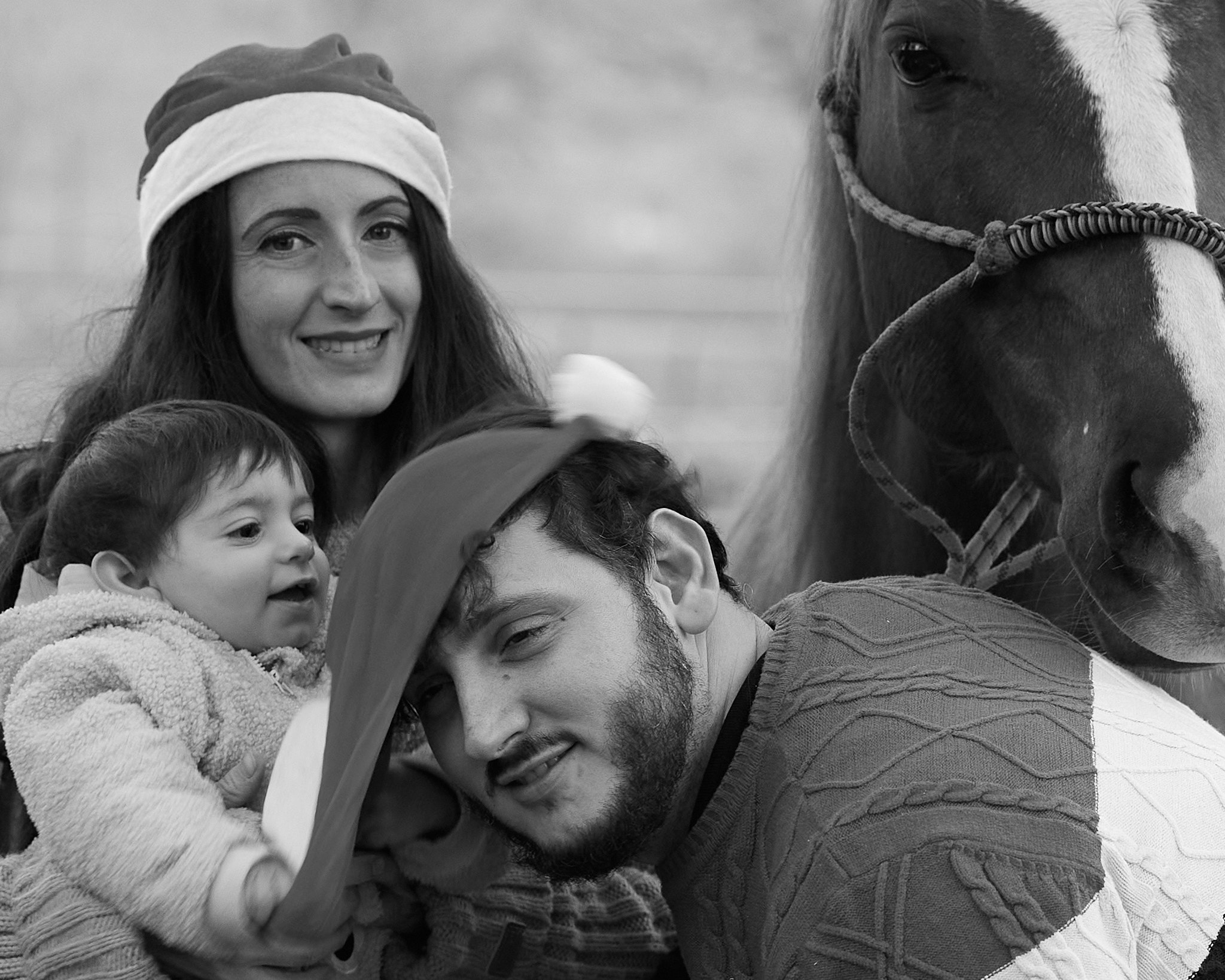 Natale in scuderia. Fotografo di famiglie e ritrattista in Italia (Toscana)