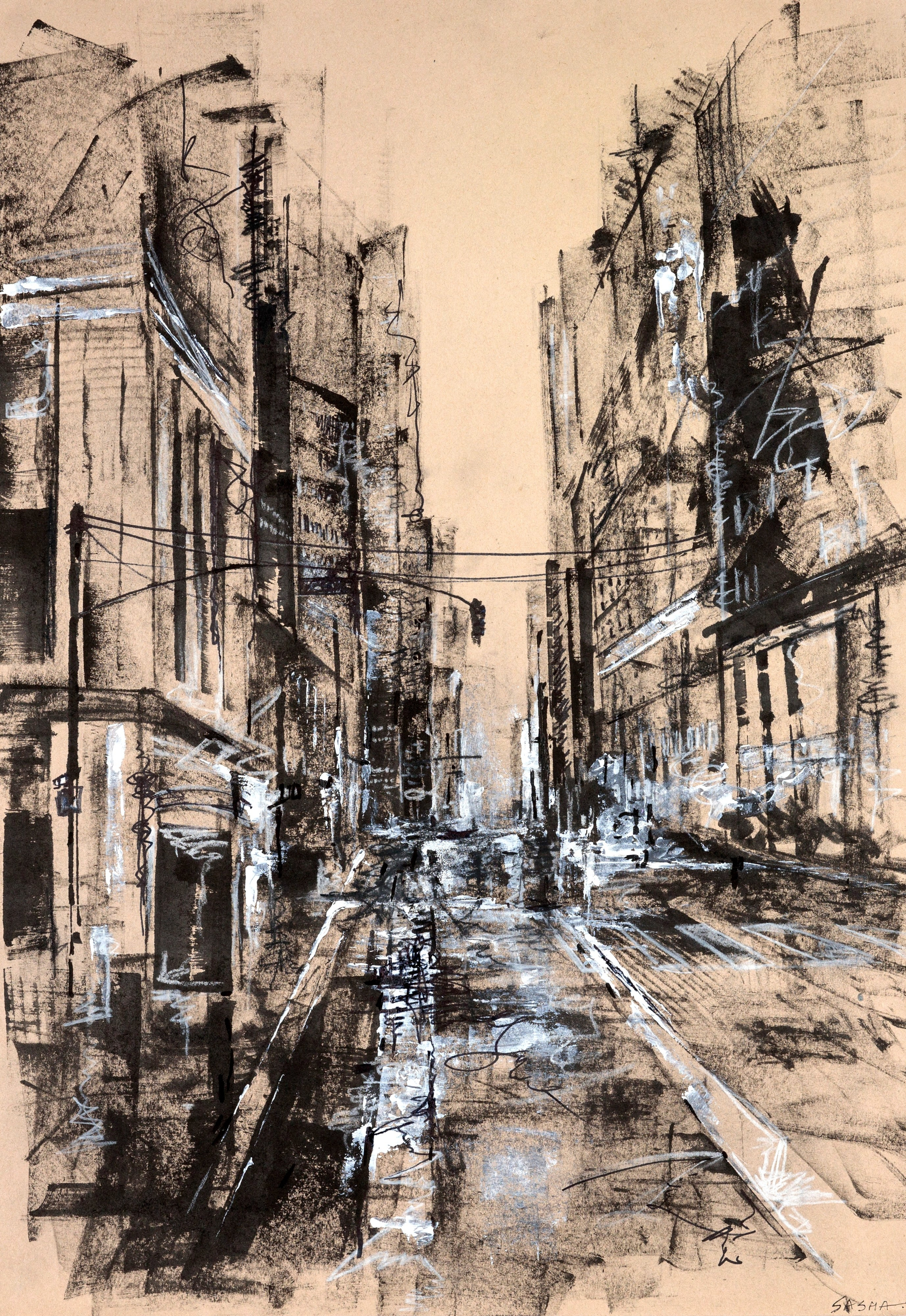 Городской пейзаж в угле  (Сityscape in coal)