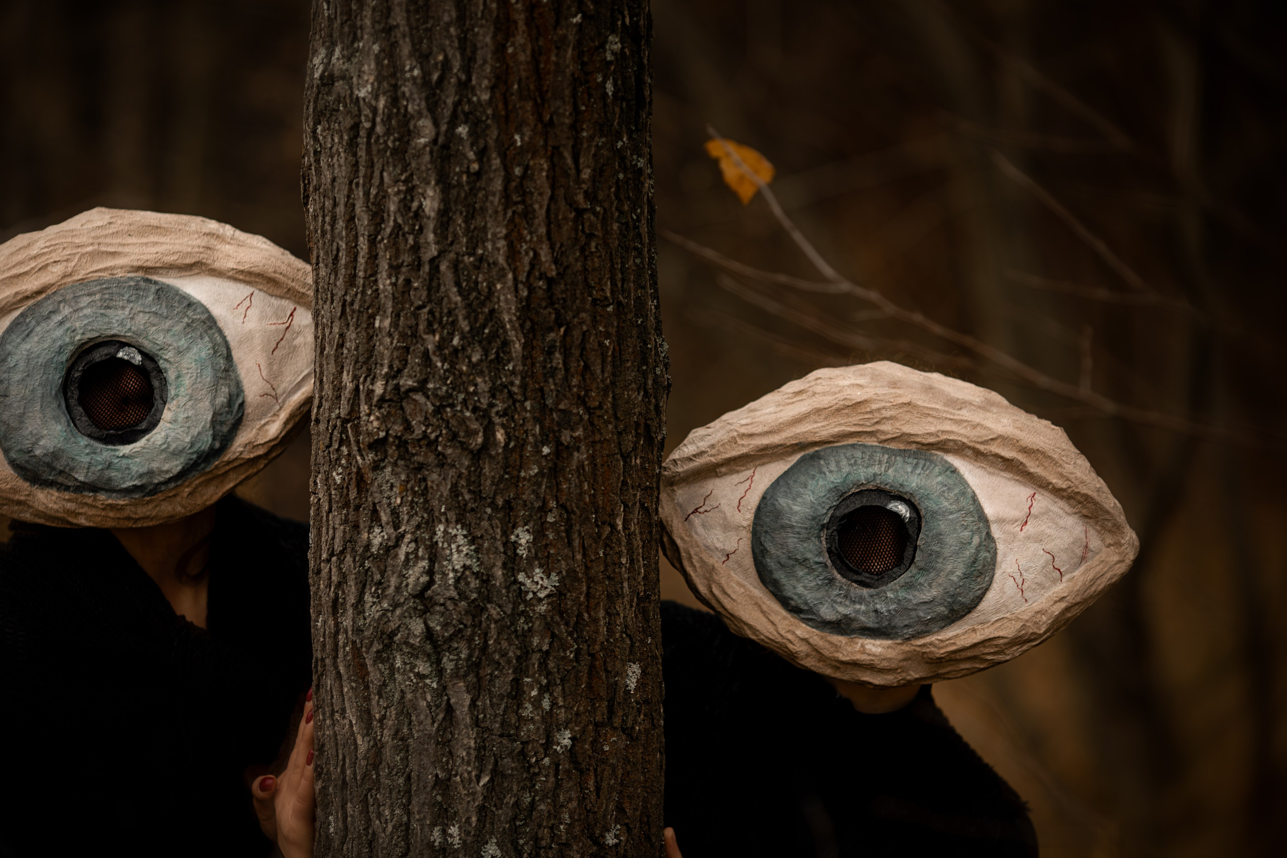 Фотопроект «Духи леса» — маски из папье-маше, свет и тишина природы. Фотограф Анна Грошикова — авторская съёмка на рассвете и закате в Москве, Мытищах, Солнечногорске и Московской области