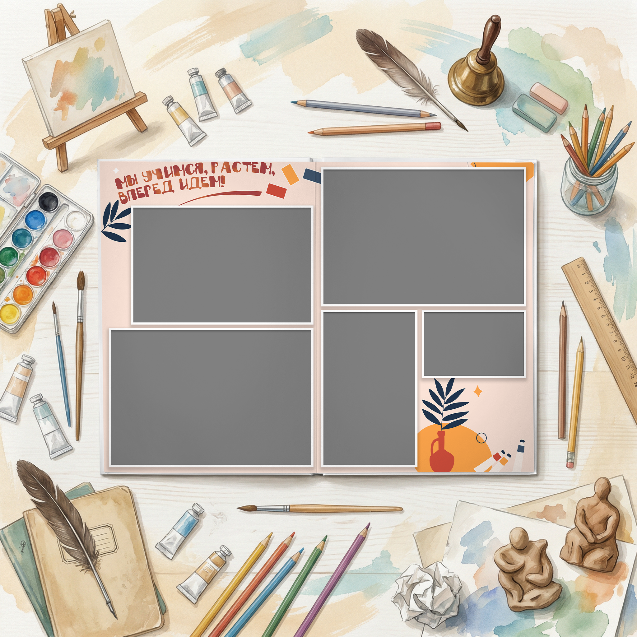 035 Paint. Дизайны, psd шаблоны школьных и выпускных альбомов и обложек