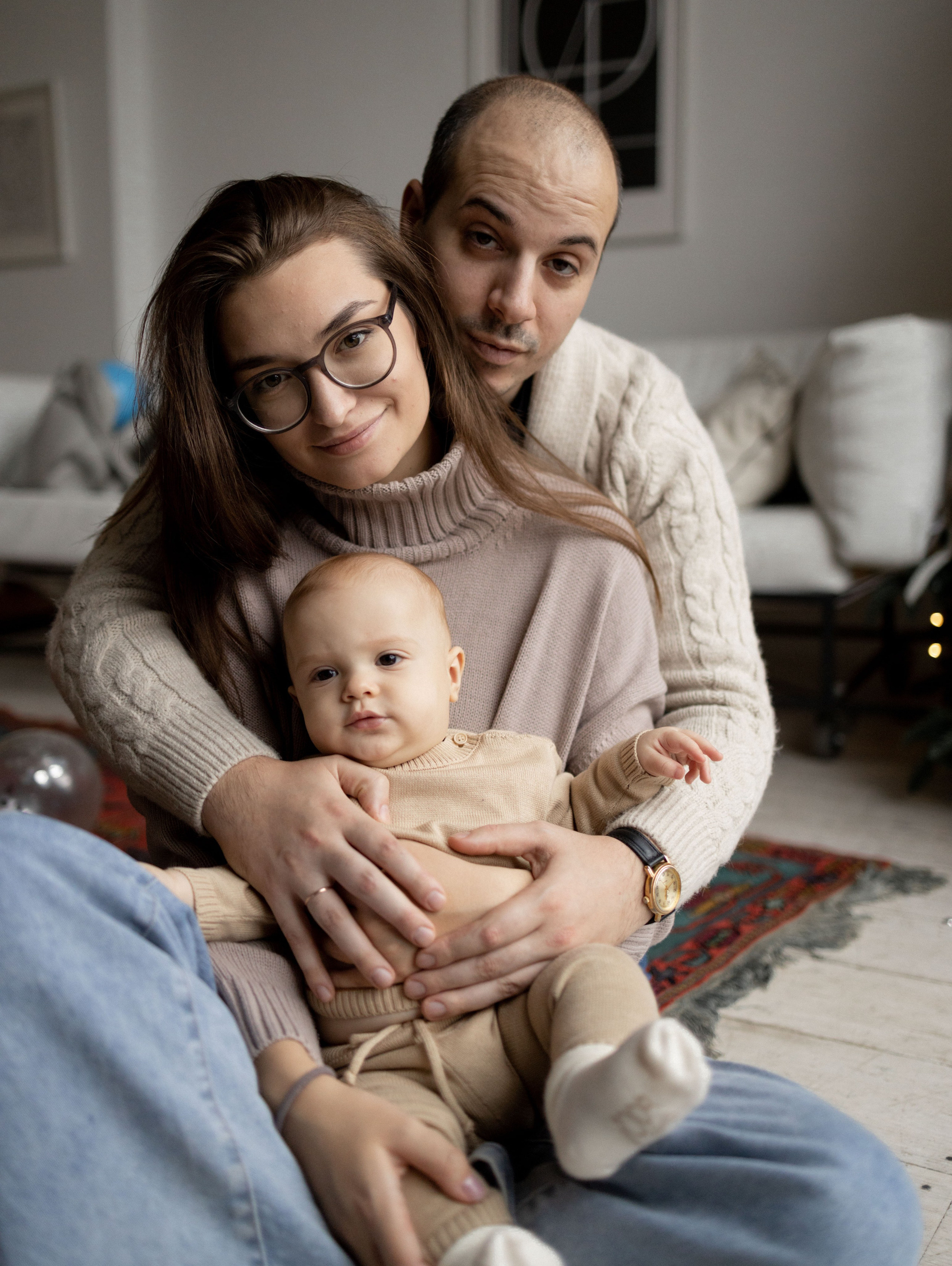 Новый год Давид, Лена, Леван. Фотограф Дарья Соколовская